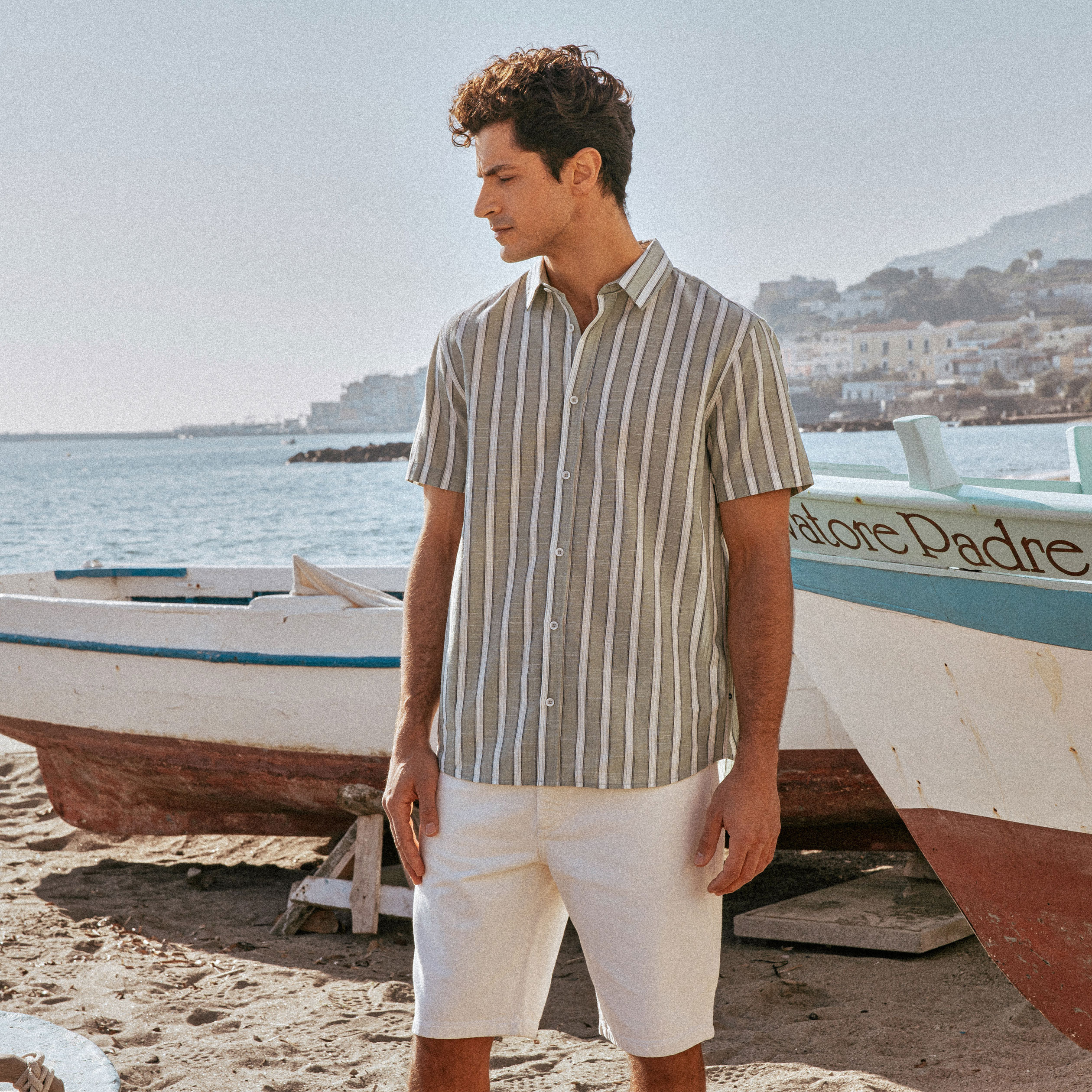 chemise manches courtes vert olive homme Chemise manches courtes vert olive homme