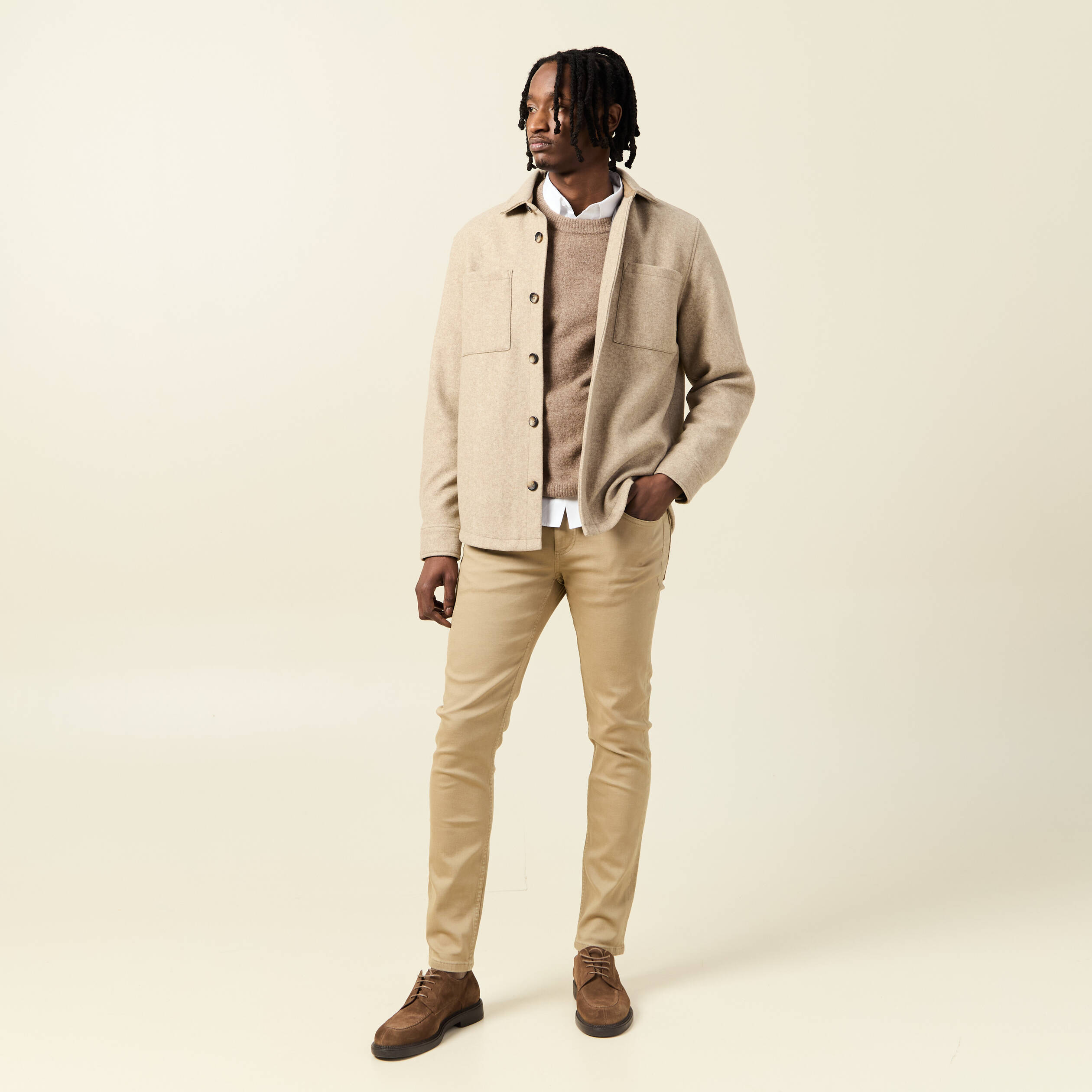 jeans slim eco responsable beige homme Jeans slim éco-responsable beige homme
