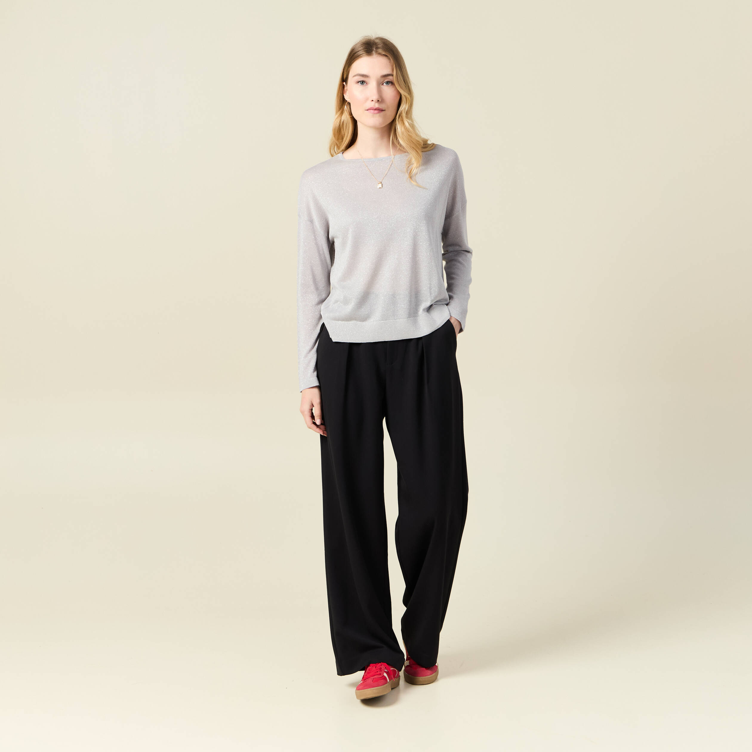 pull manches longues gris clair femme Pull manches longues gris clair femme