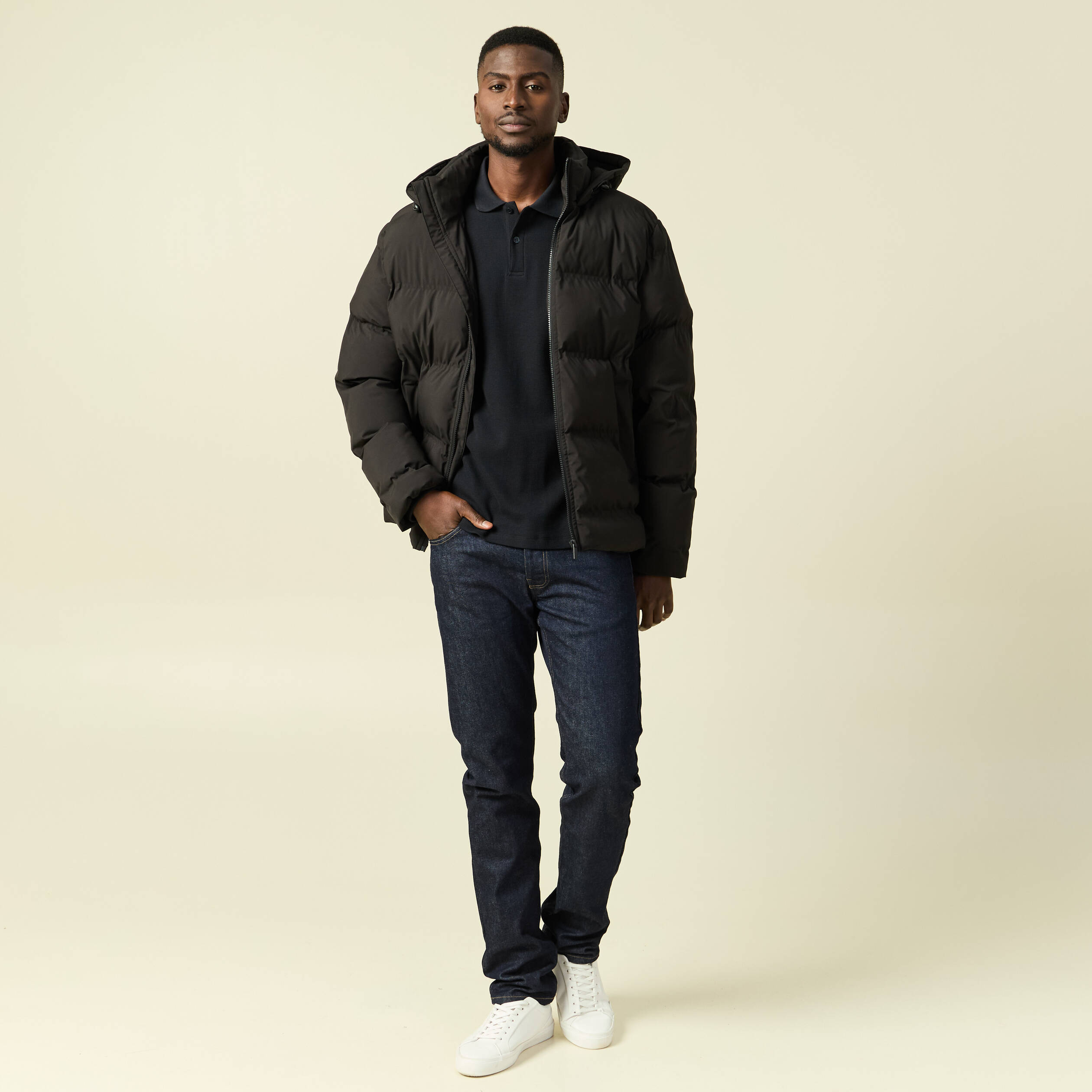 Doudoune avec capuche noir homme