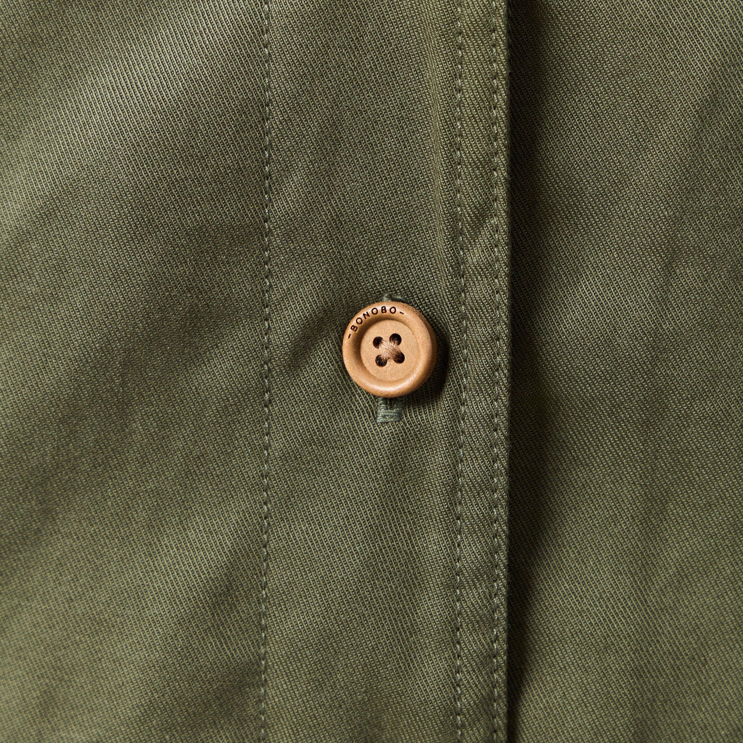Salopette fluide boutonn&eacute;e vert fonc&eacute; femme