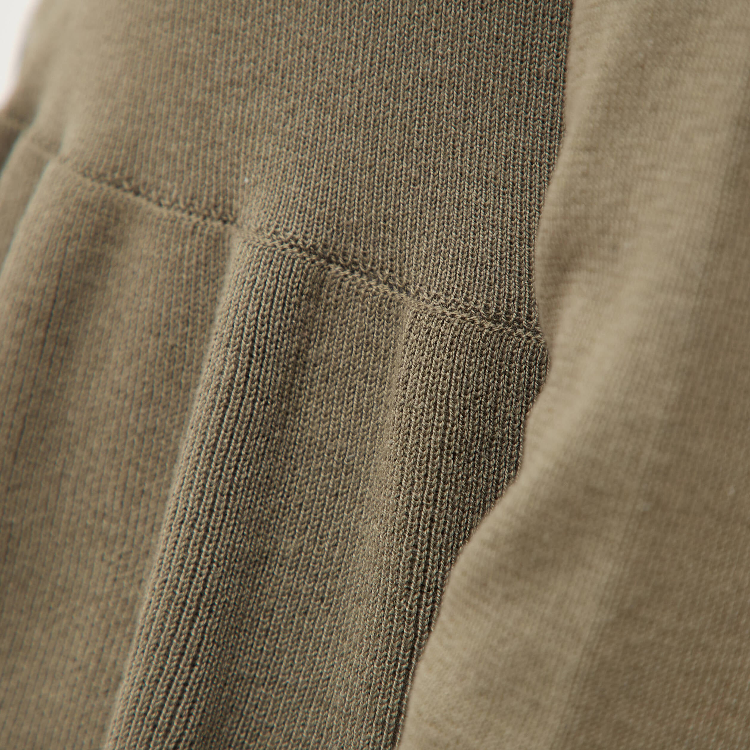 Pull col rond manches longues vert kaki femme