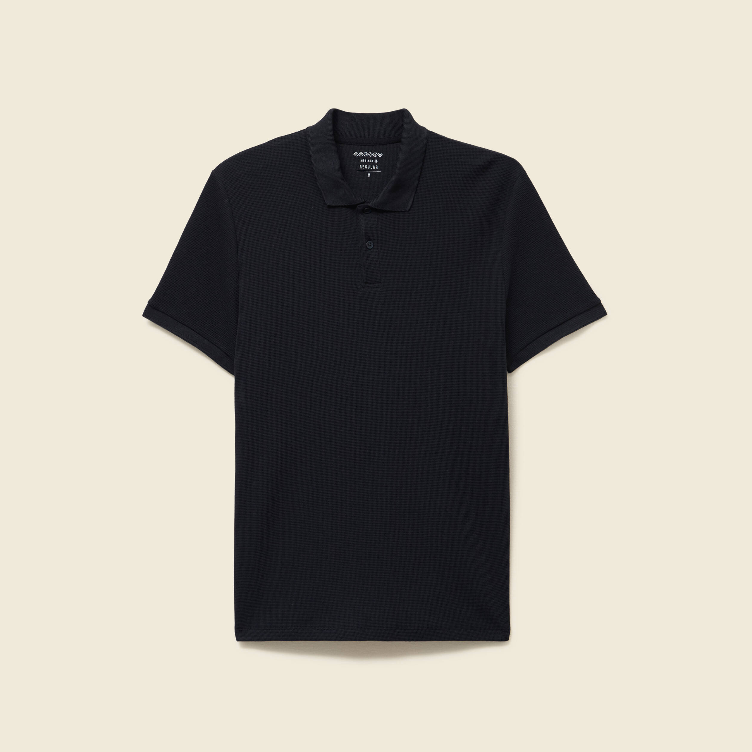 Polo col polo manches courtes en coton noir homme