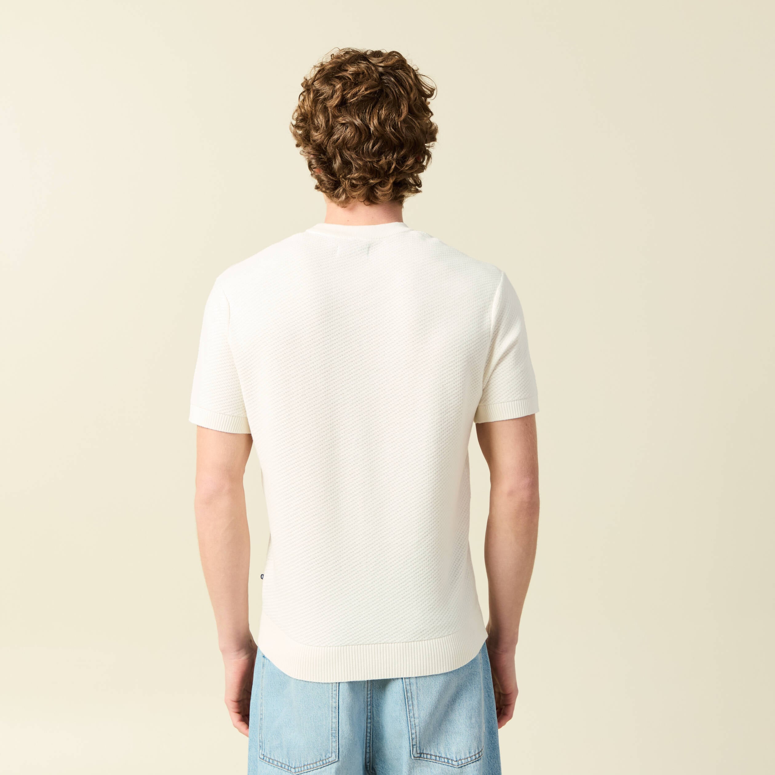 T-shirt en coton ecru homme