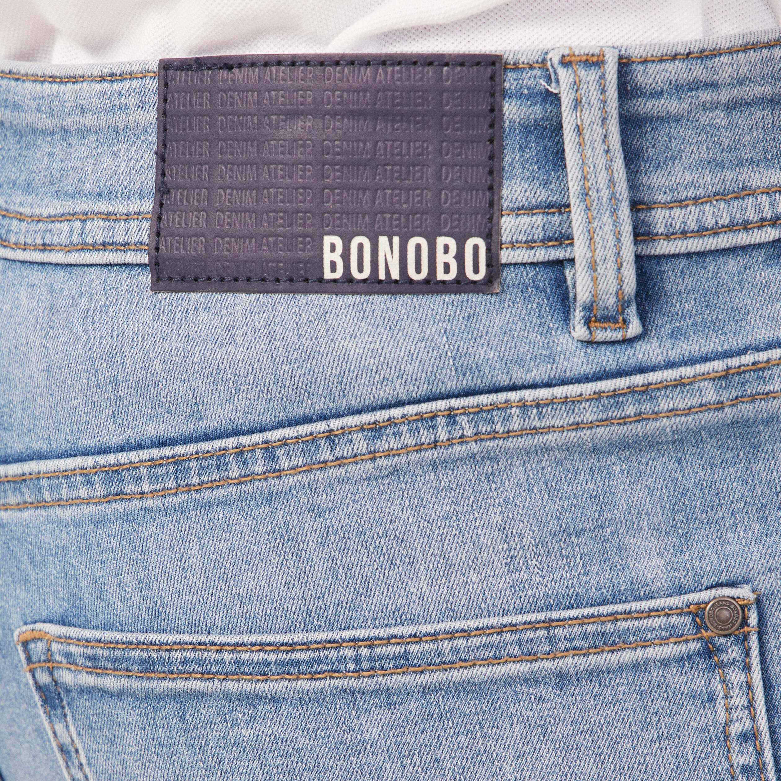 jeans tapered 5 poches denim used homme Jeans tapered 5 poches denim used homme