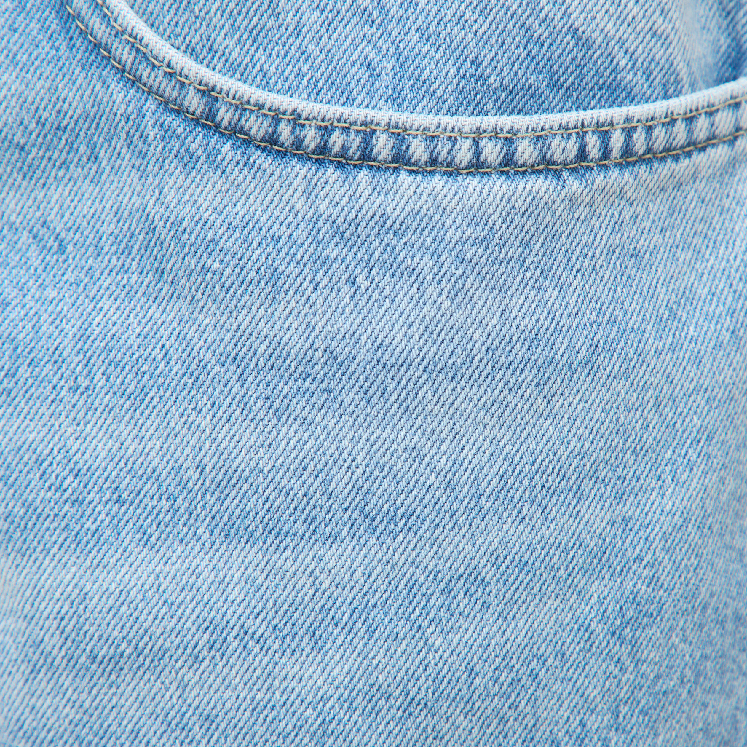 Jeans large longueur 32 en coton denim bleach homme