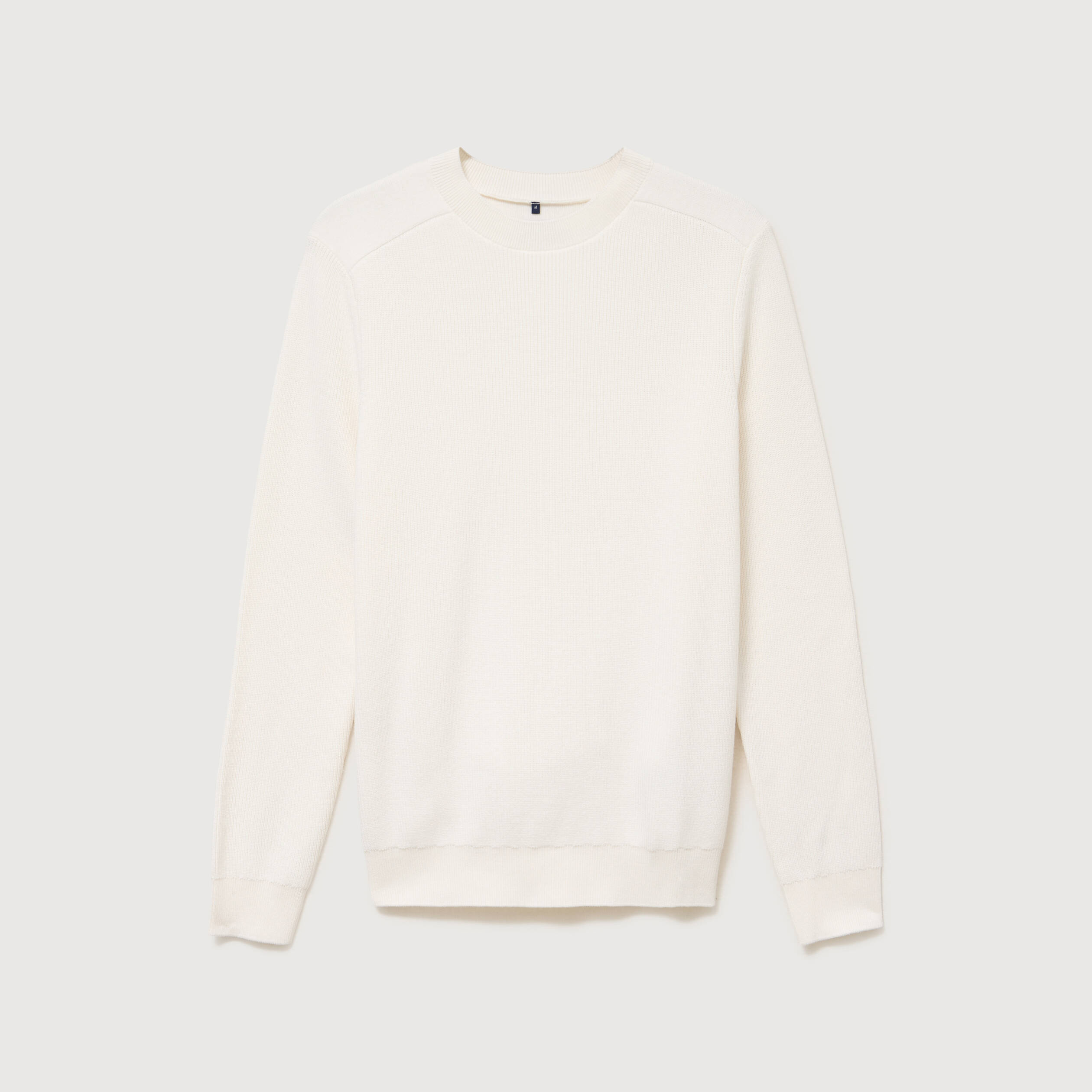 Pull manches longues col rond ecru homme
