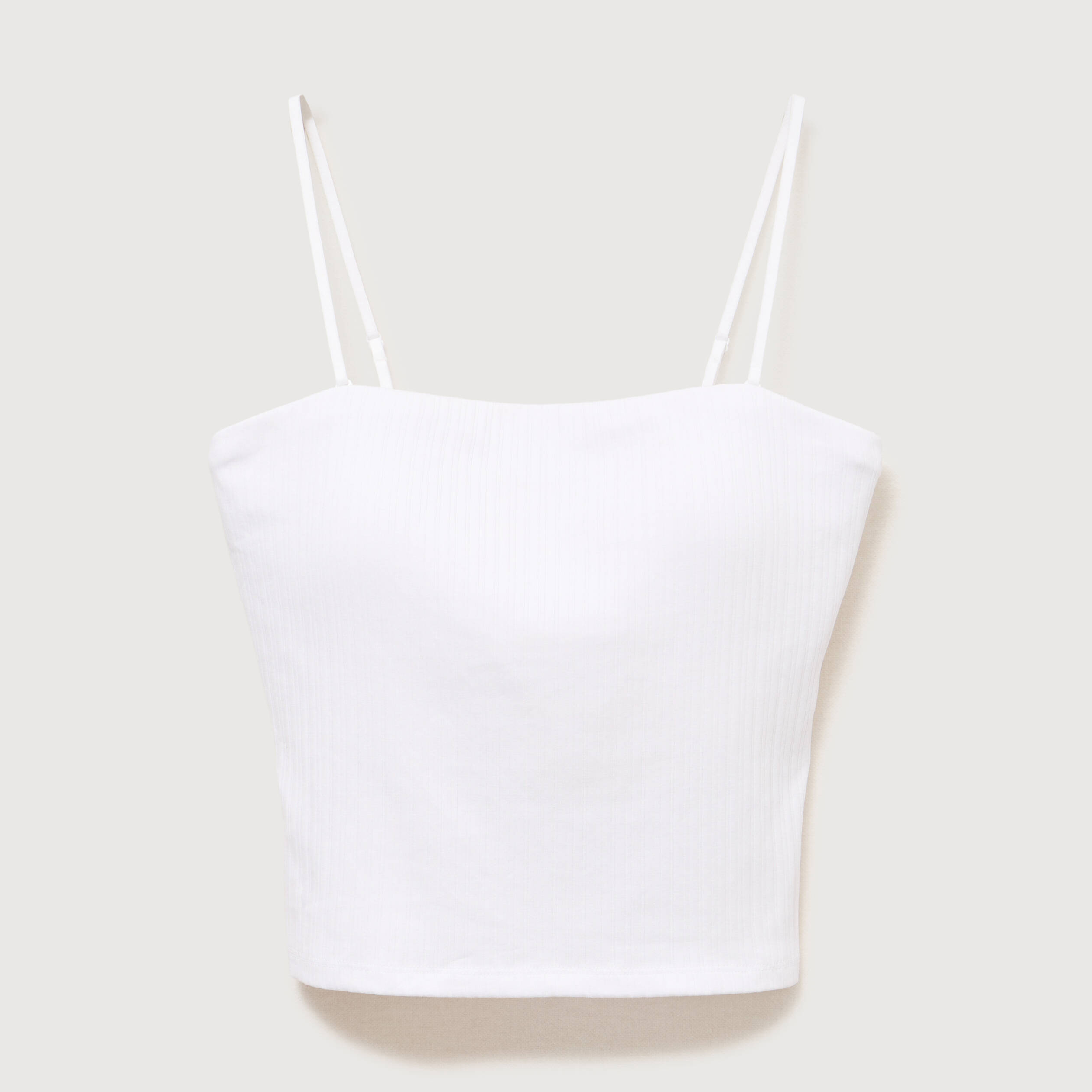 D&eacute;bardeur ajust&eacute; cropped d&eacute;collet&eacute; blanc femme