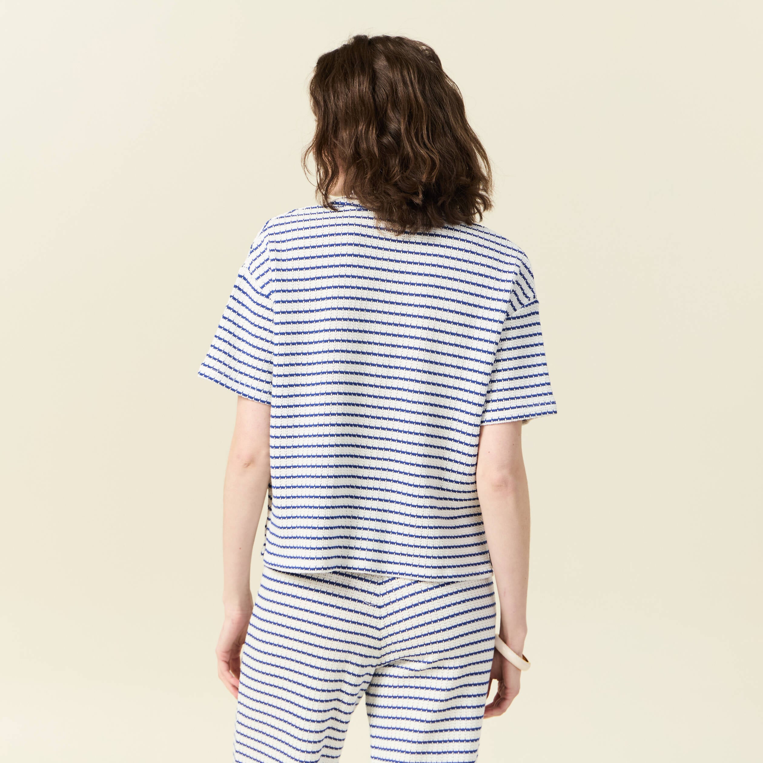 Polo manches courtes ecru femme