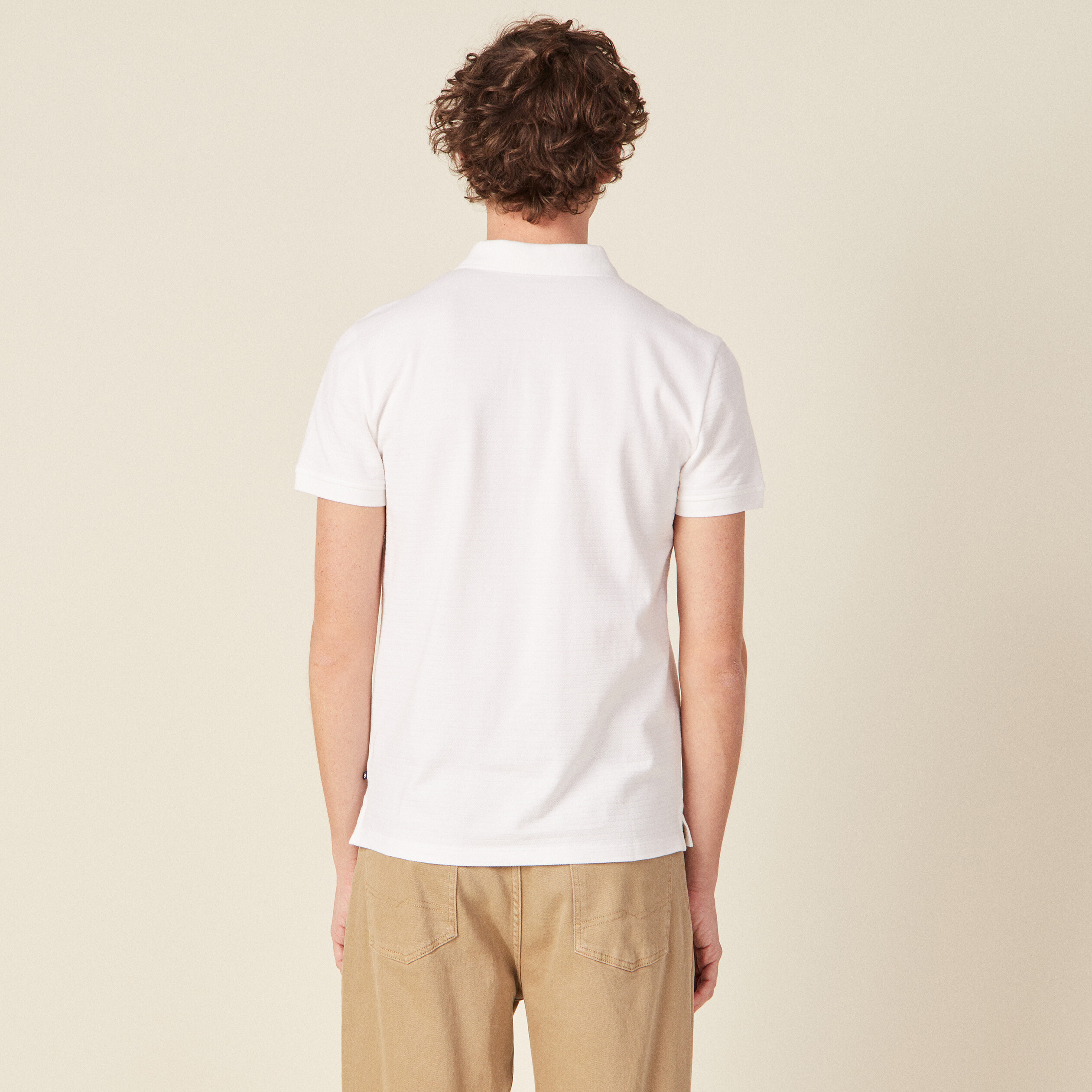 Polo manches courtes blanc homme