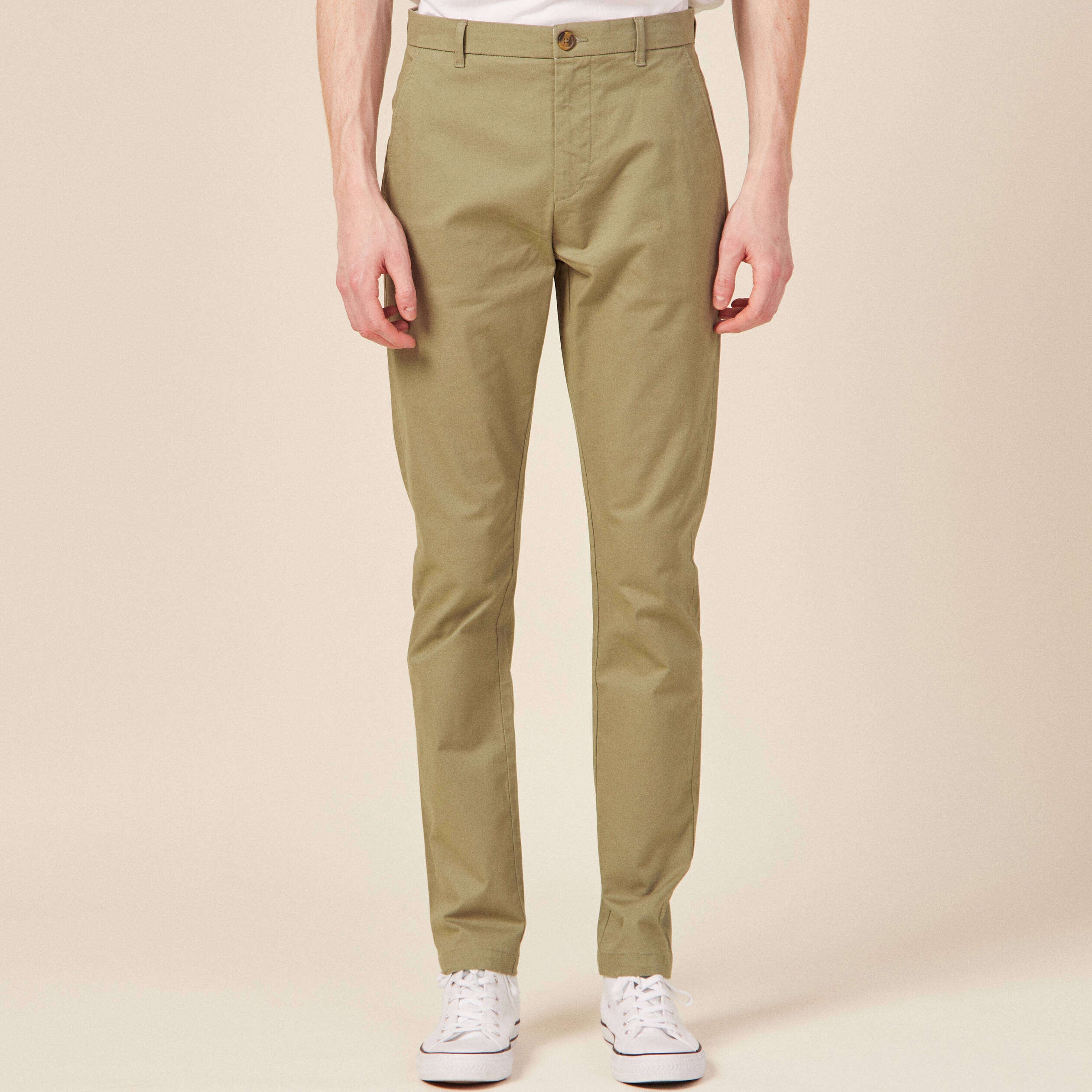pantalon slim instinct chino vert kaki homme Pantalon slim Instinct chino vert kaki homme