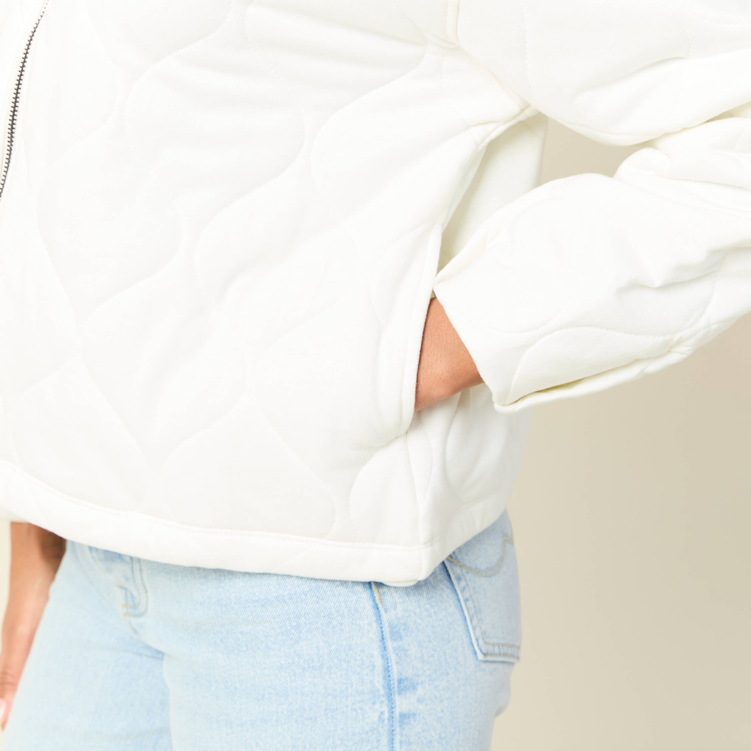 Gilet matelass&eacute; ecru femme