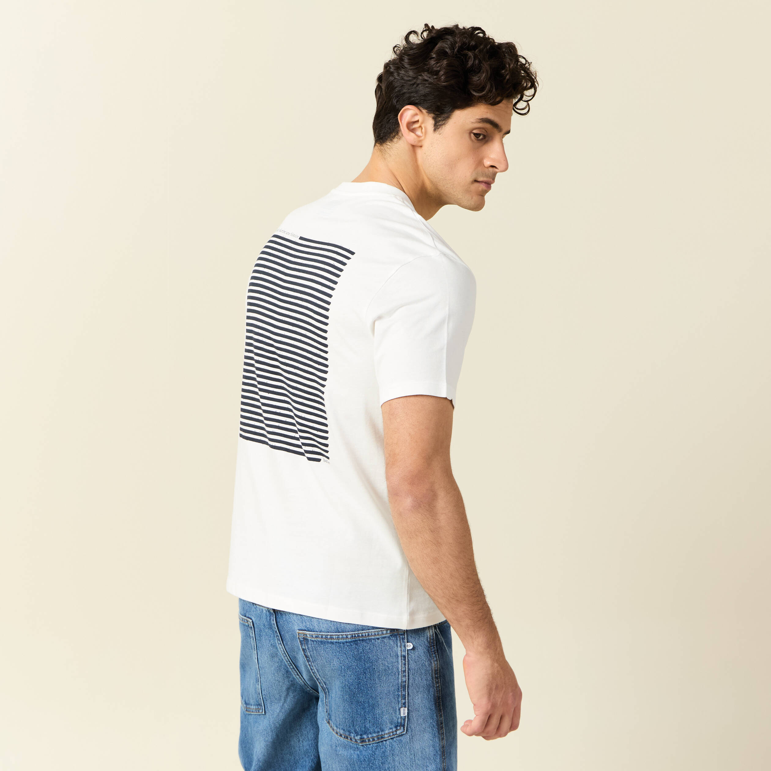 T-shirt manches courtes ecru homme Vibs