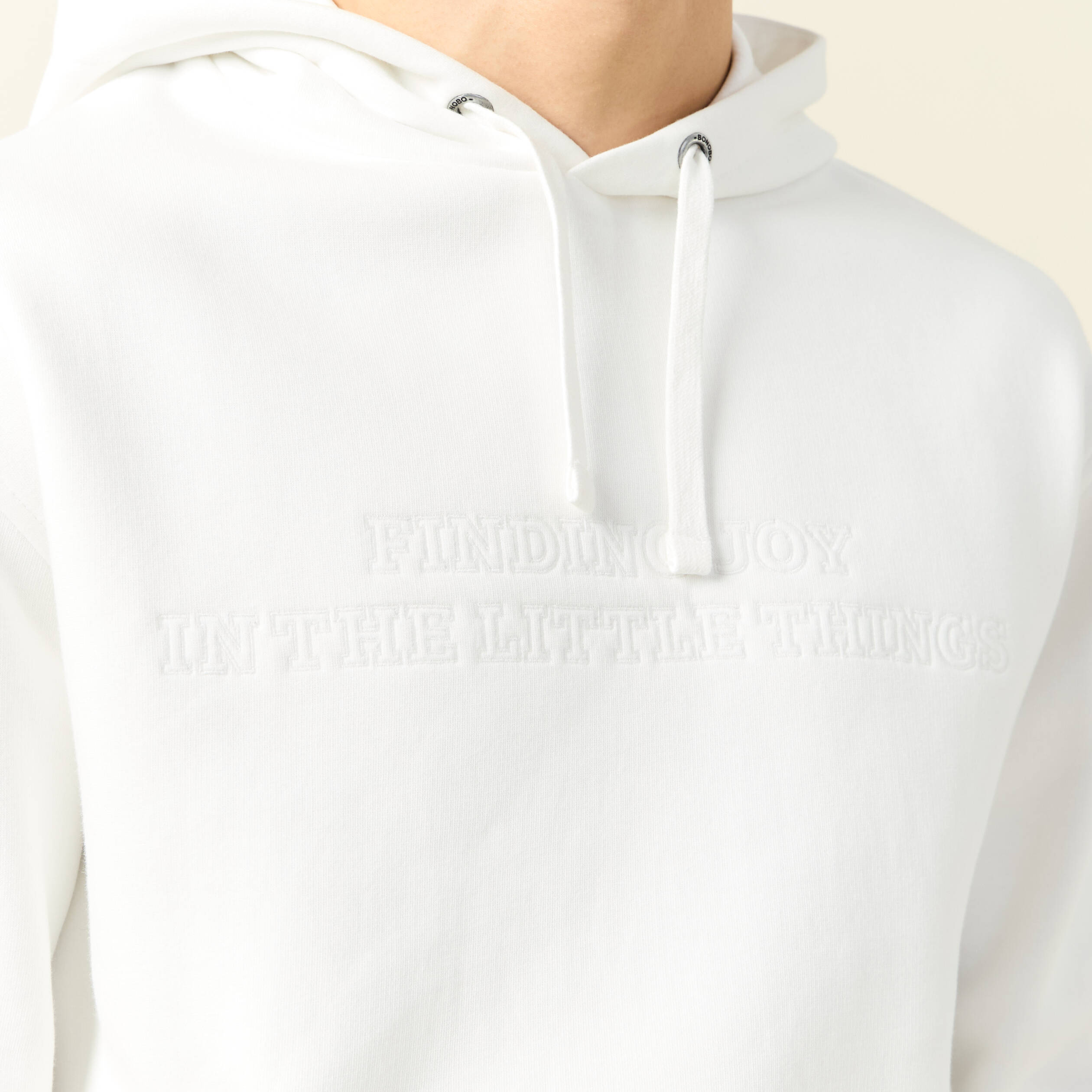 Sweat &agrave; capuche ecru homme