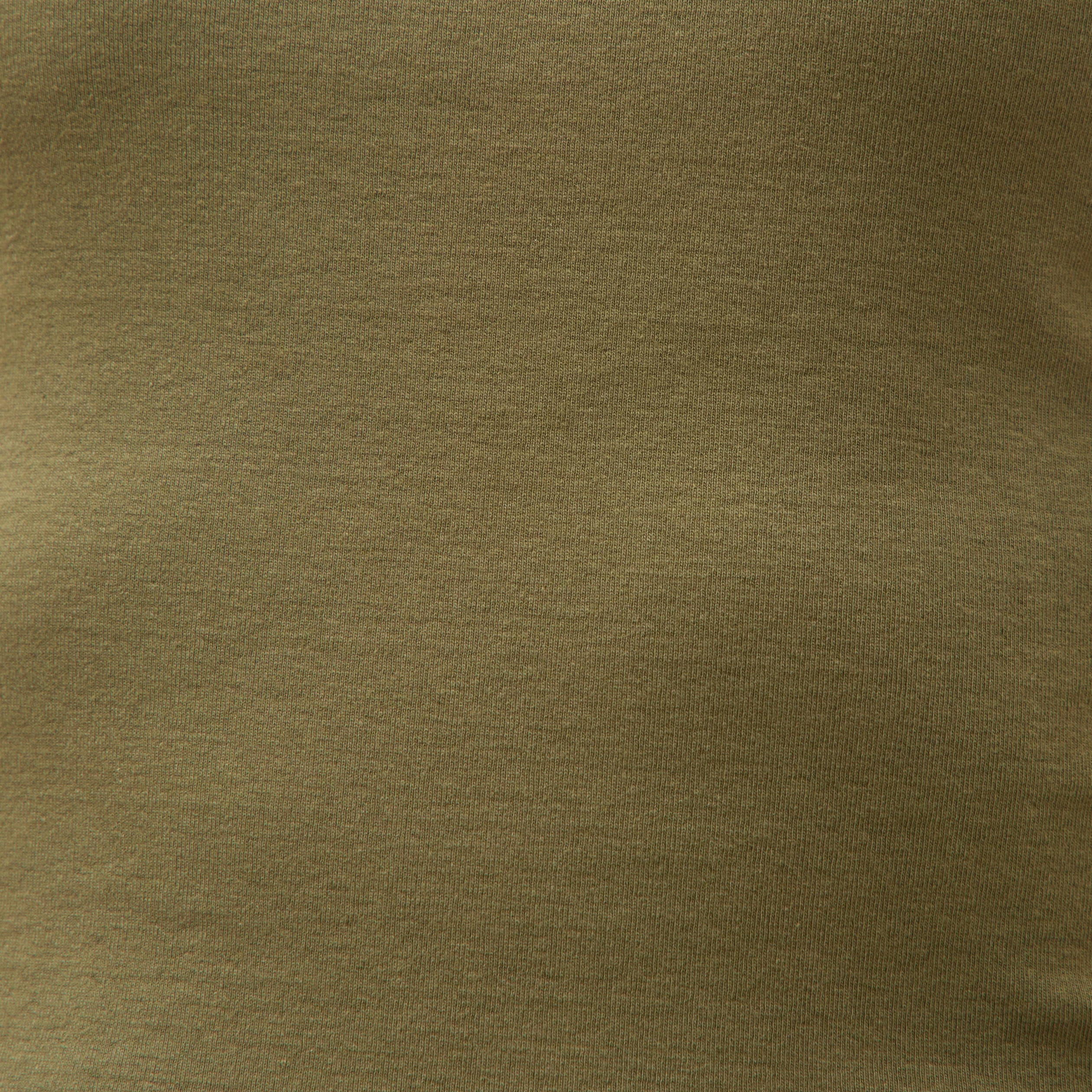 T-shirt ajust&eacute; col rond manches courtes vert olive femme
