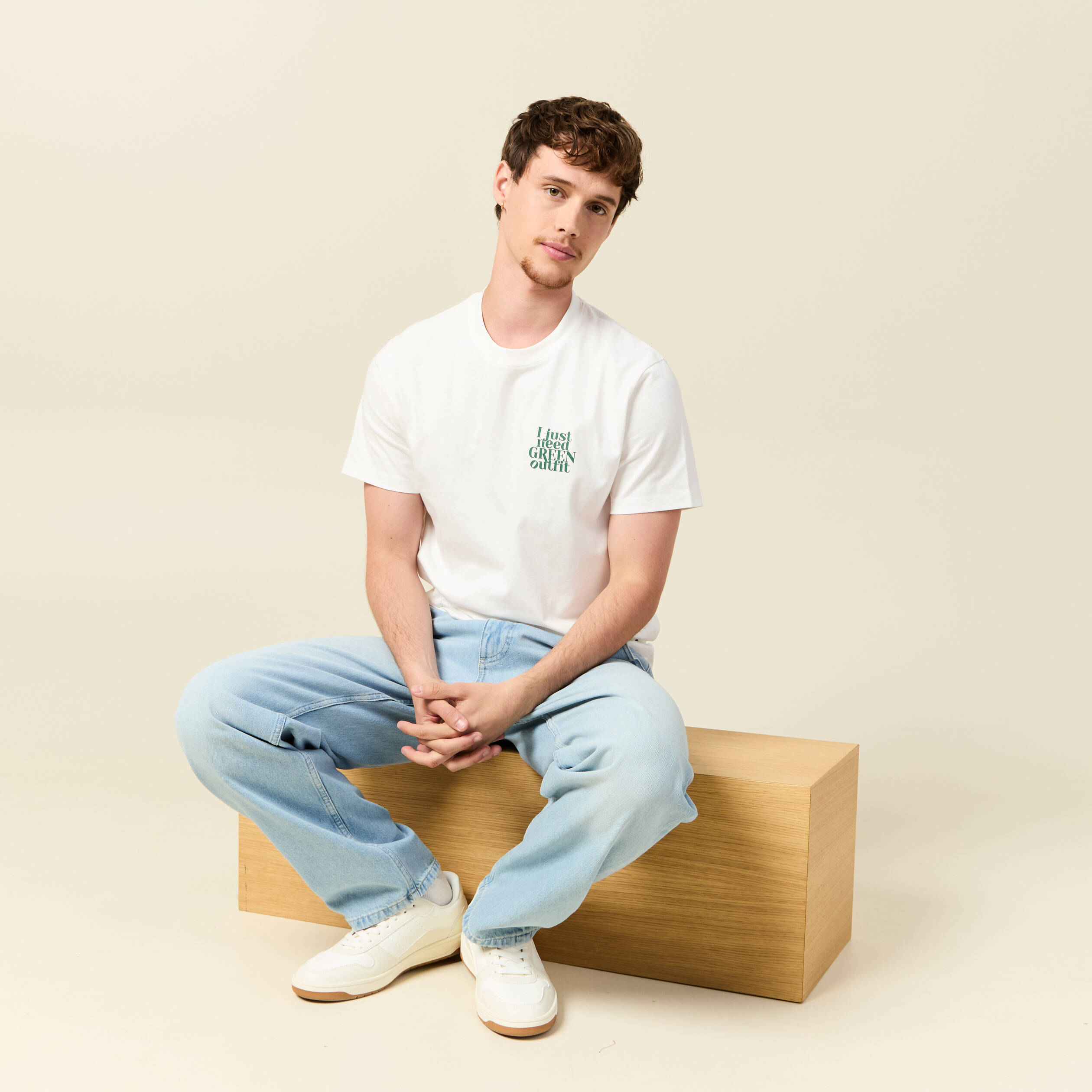T-shirt en coton ecru homme