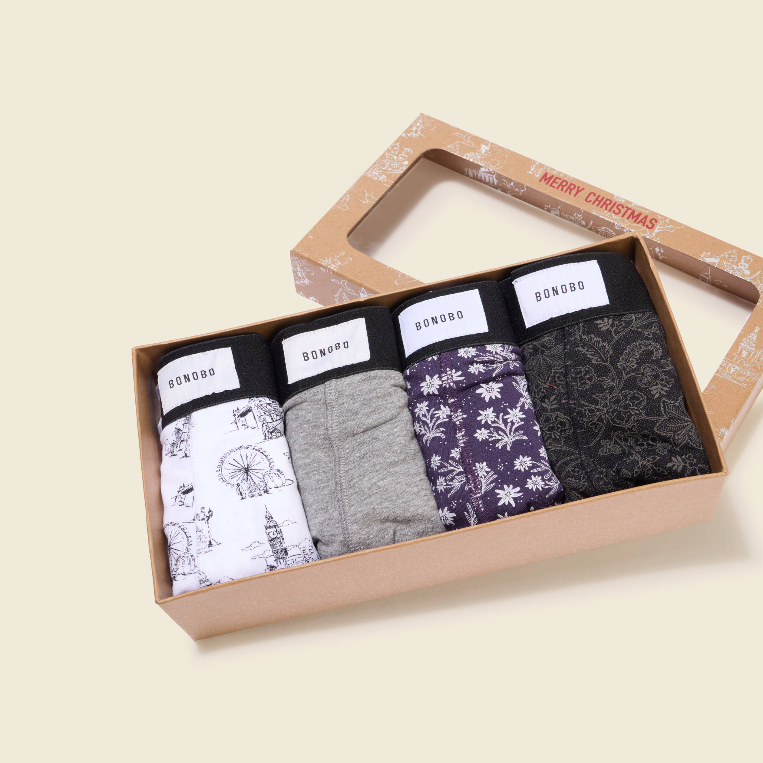 Lot de 4 boxers noir homme
