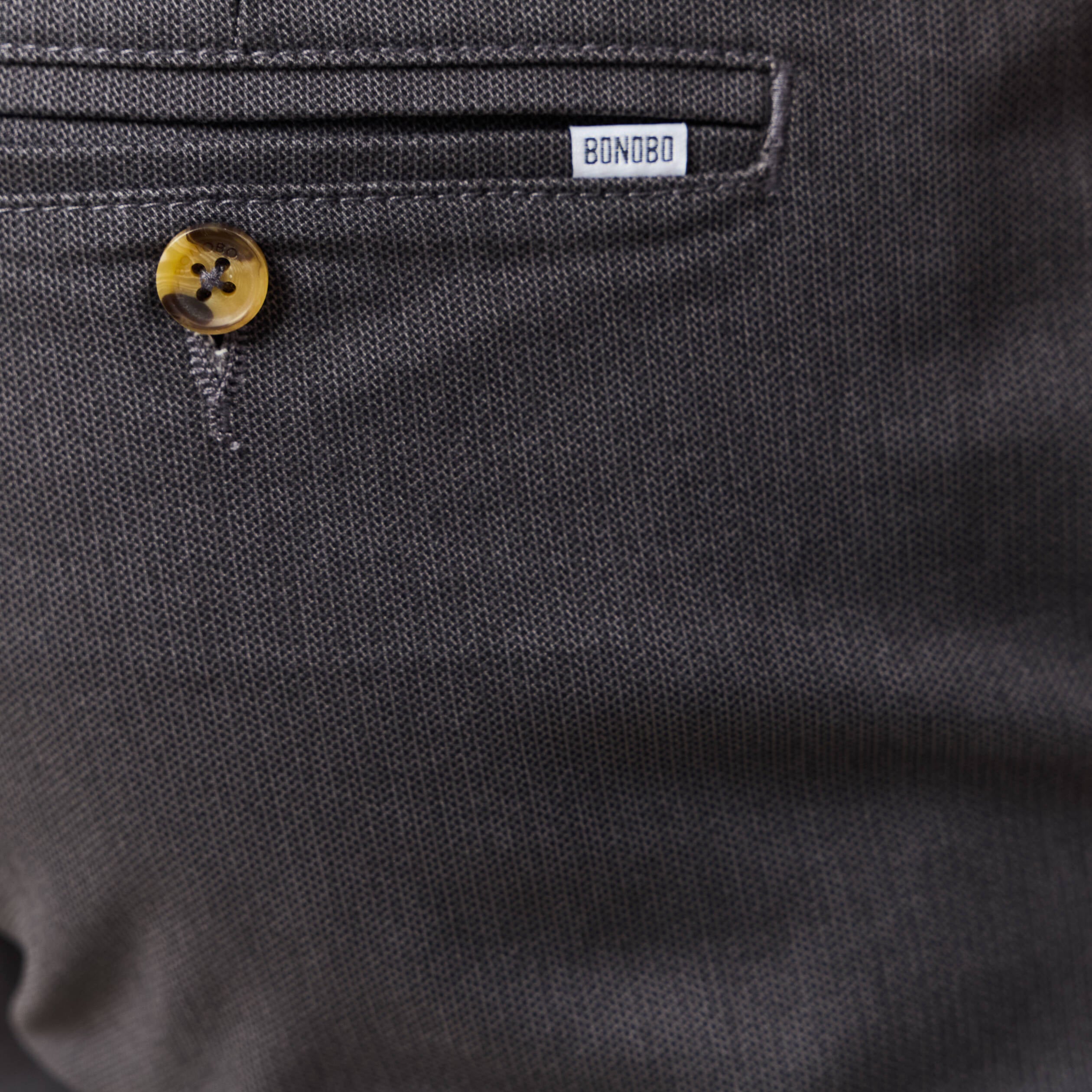 Pantalon chino slim gris fonc&eacute; homme