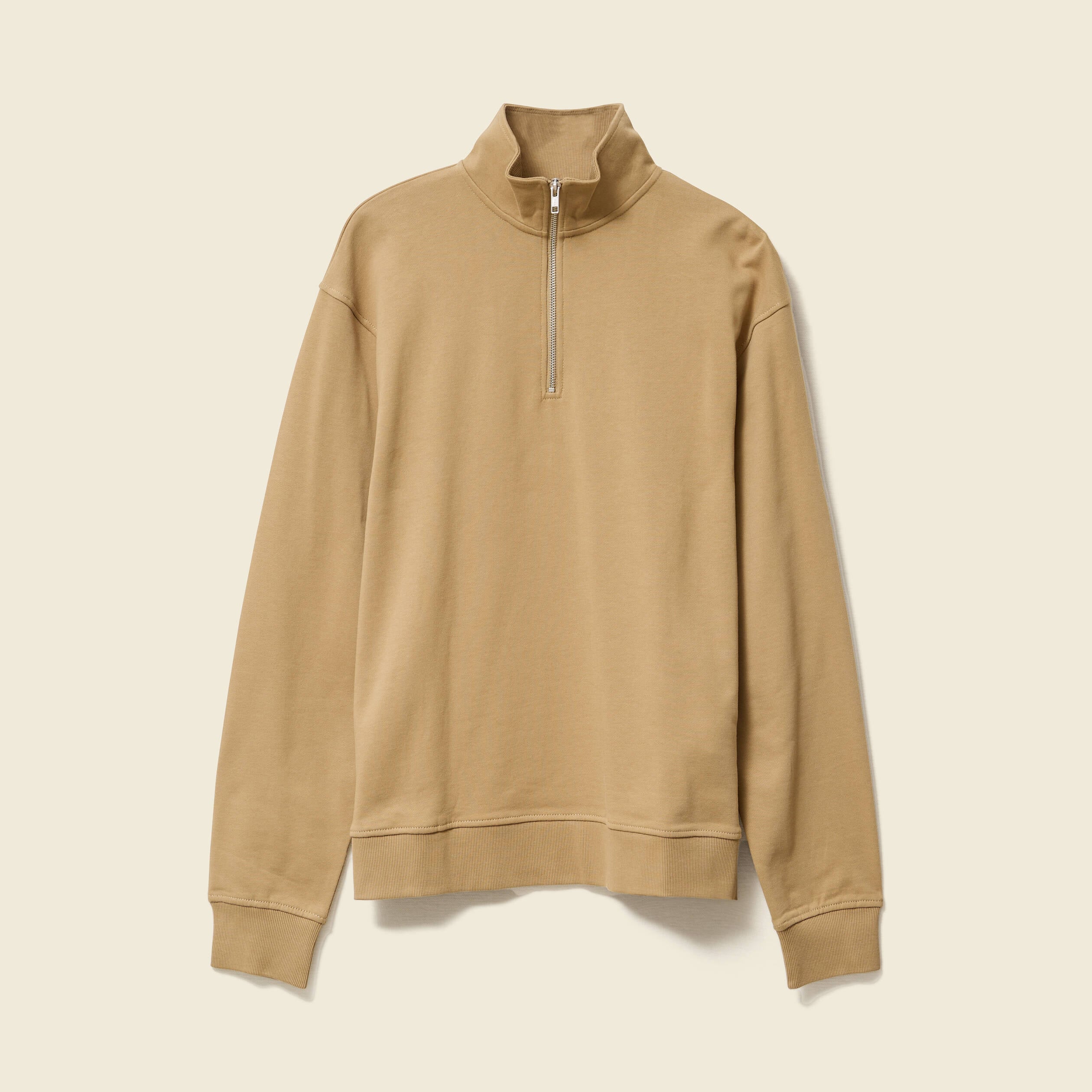 Sweat manches longues en coton beige homme