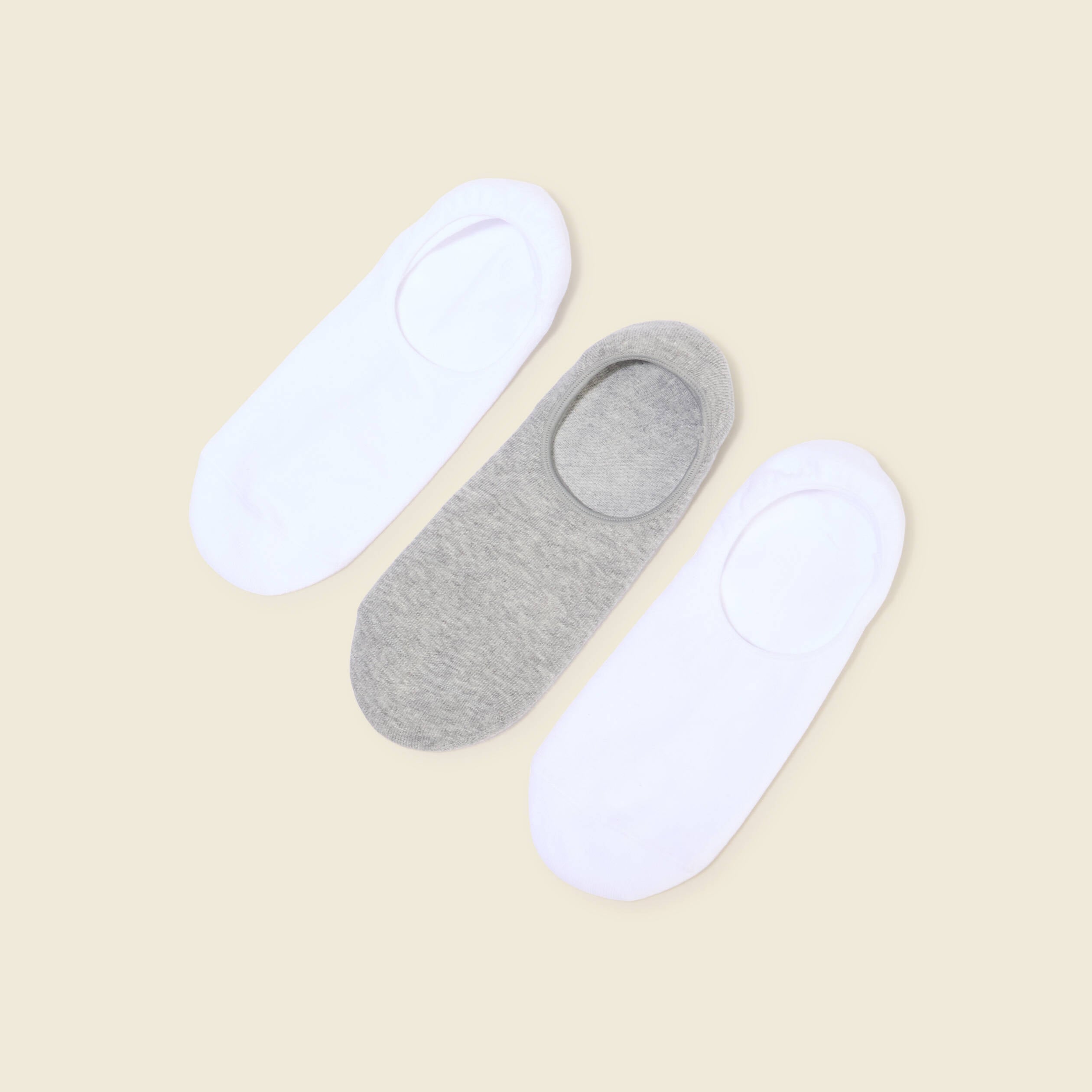 Lot de 3 paires chaussettes invisibles blanc homme