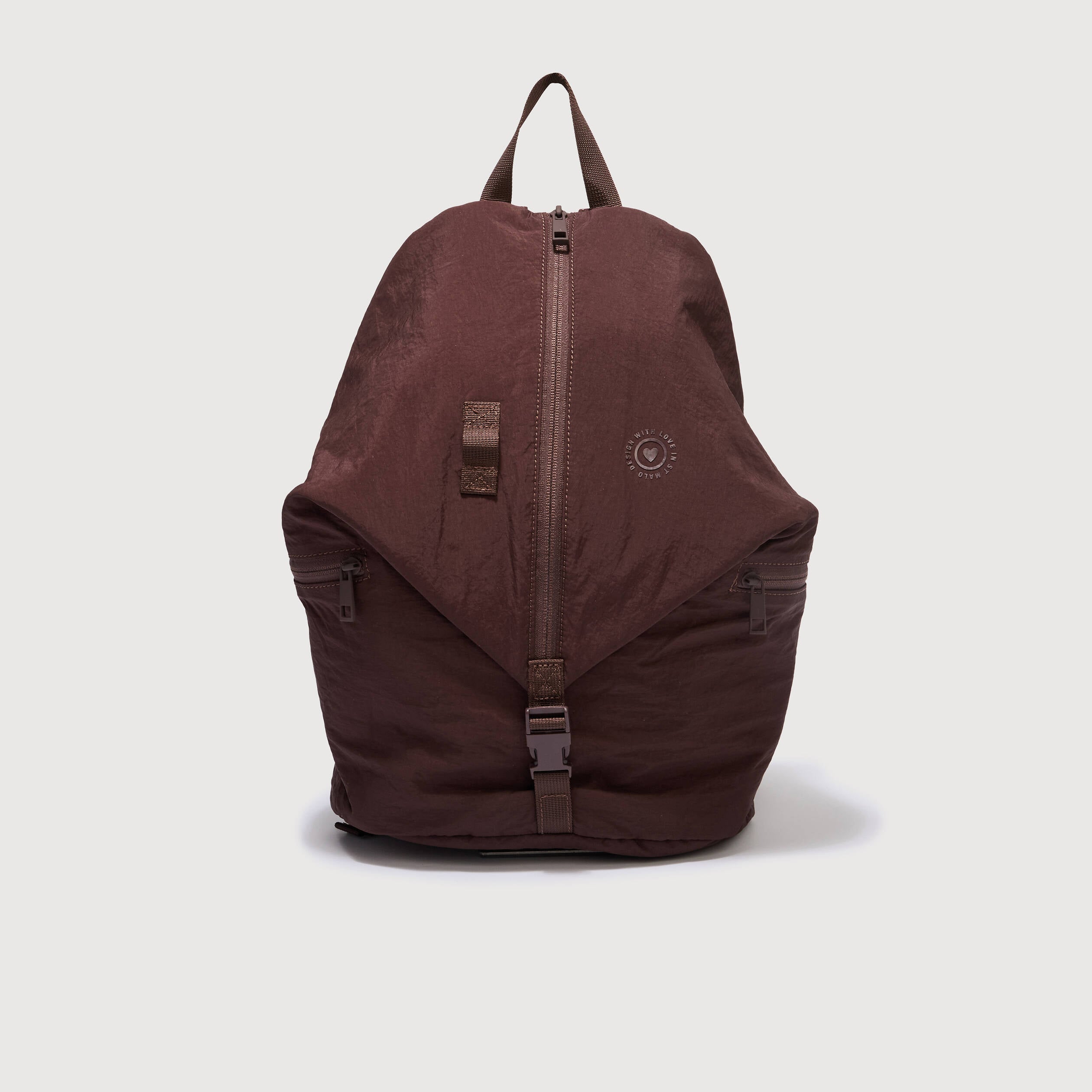 Sac &agrave; dos pliss&eacute; avec doublure bordeaux femme