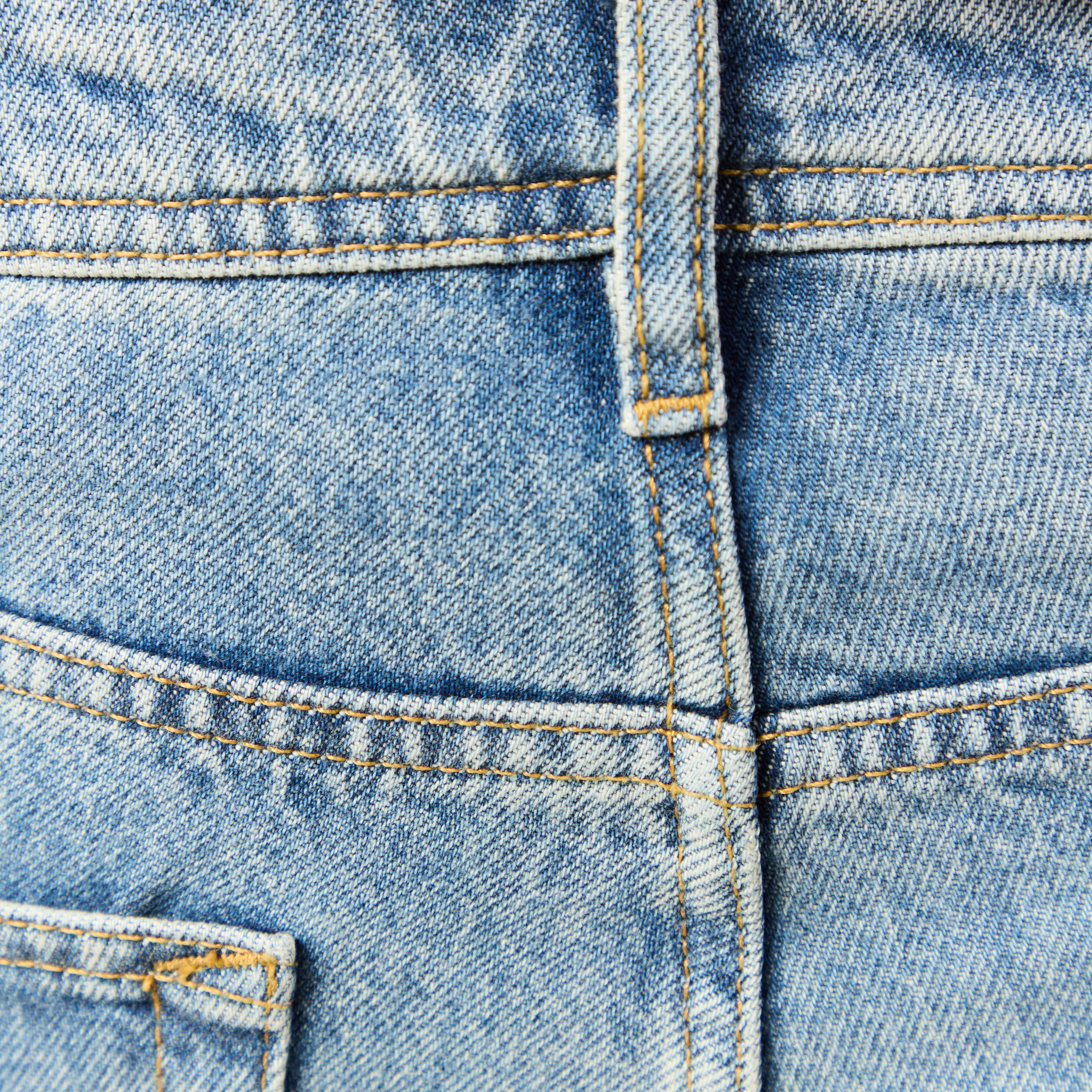 Jeans straight longueur 32 en coton denim stone homme