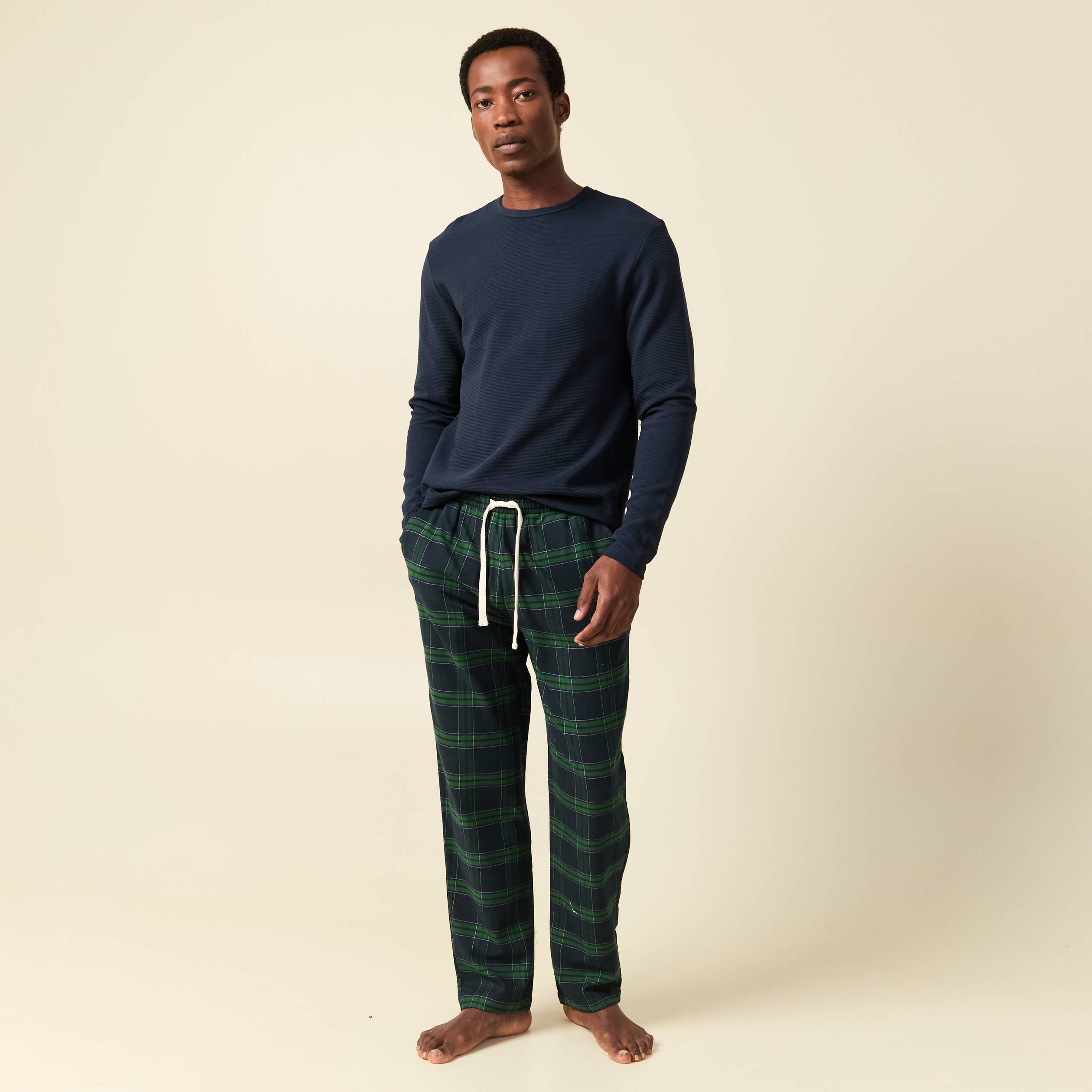 Pyjama haut et bas bleu marine homme