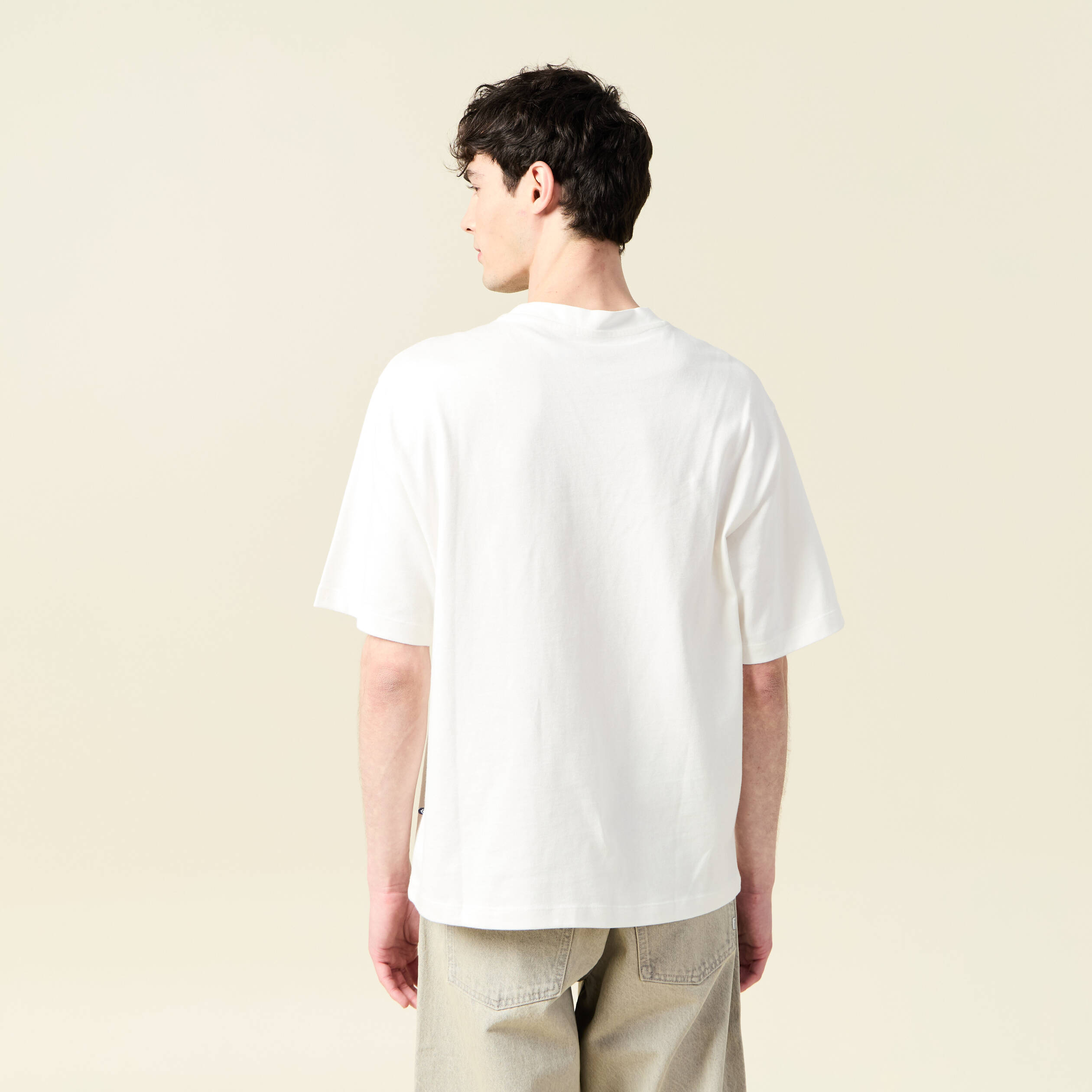 T-shirt oversize en coton ecru homme