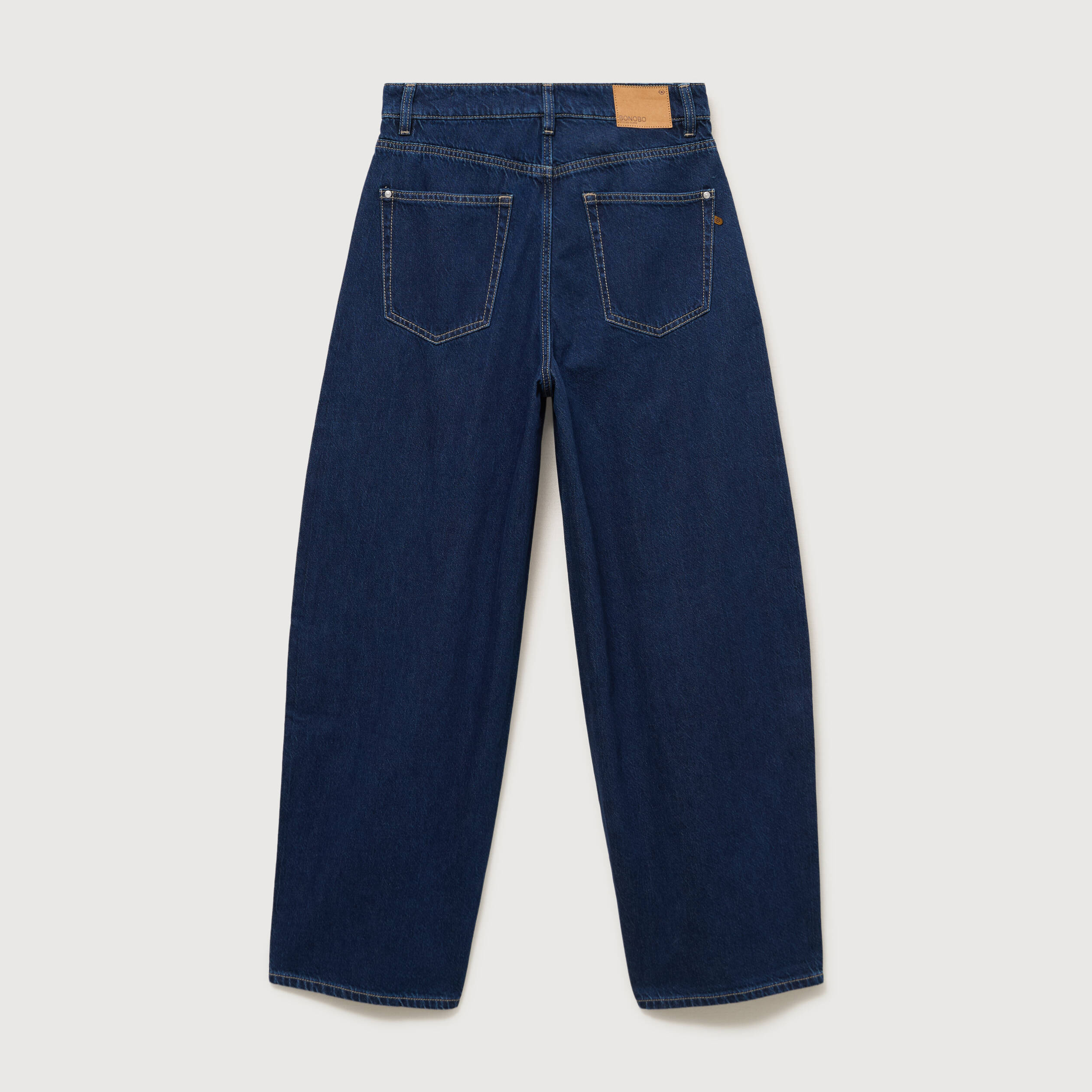 Jeans loose en coton denim brut clean femme