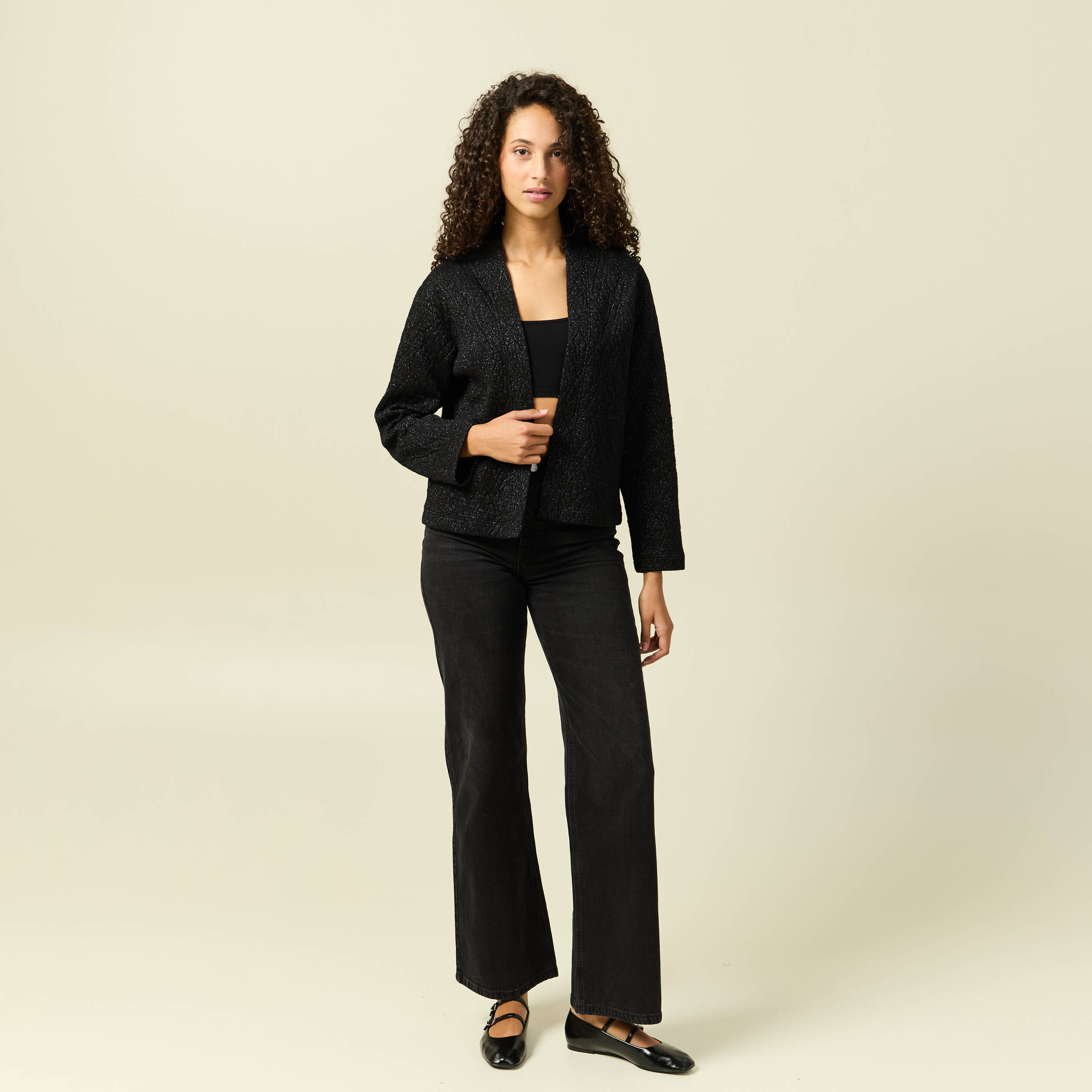 Veste manches longues noir femme
