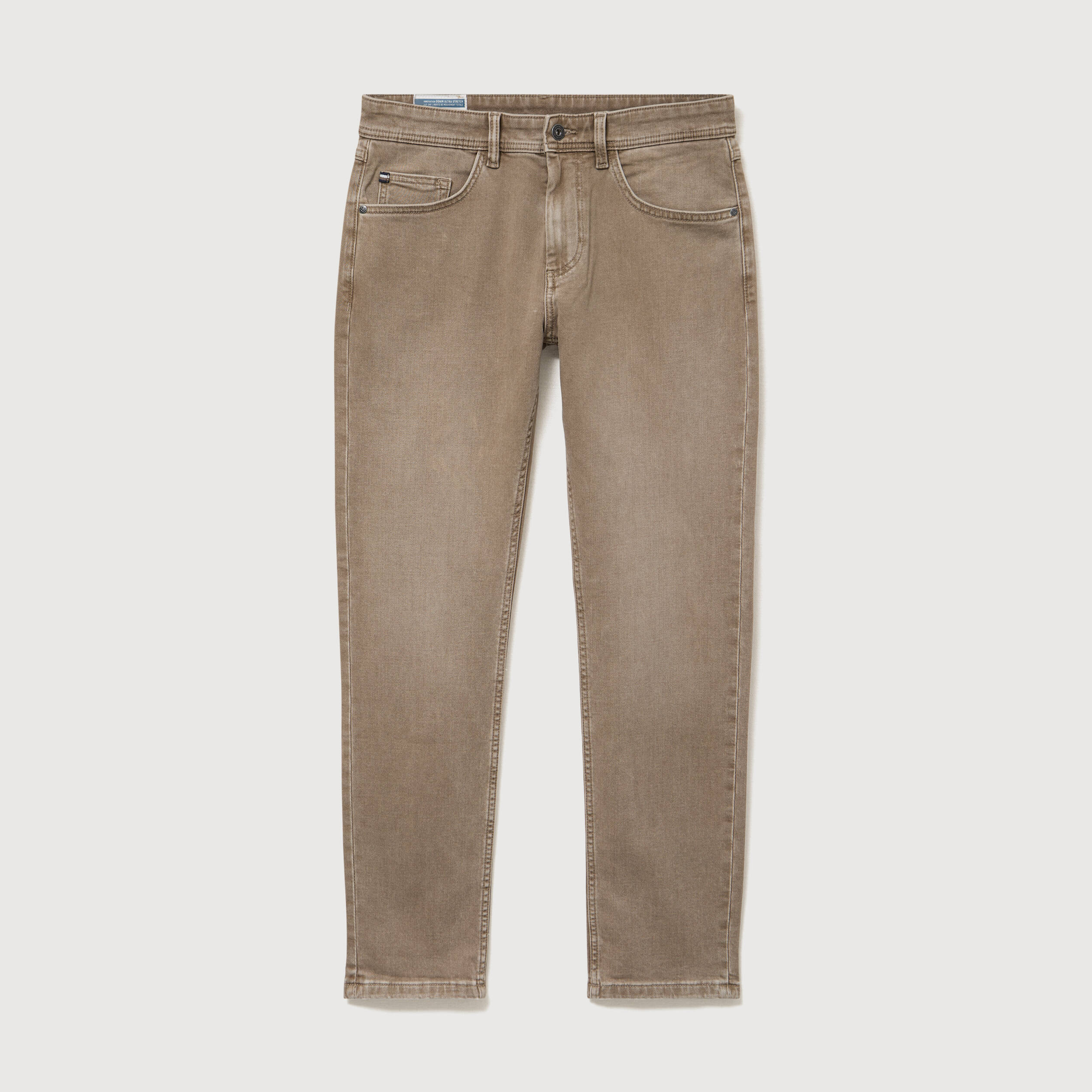 Jeans straight longueur 32 denim denim beige homme