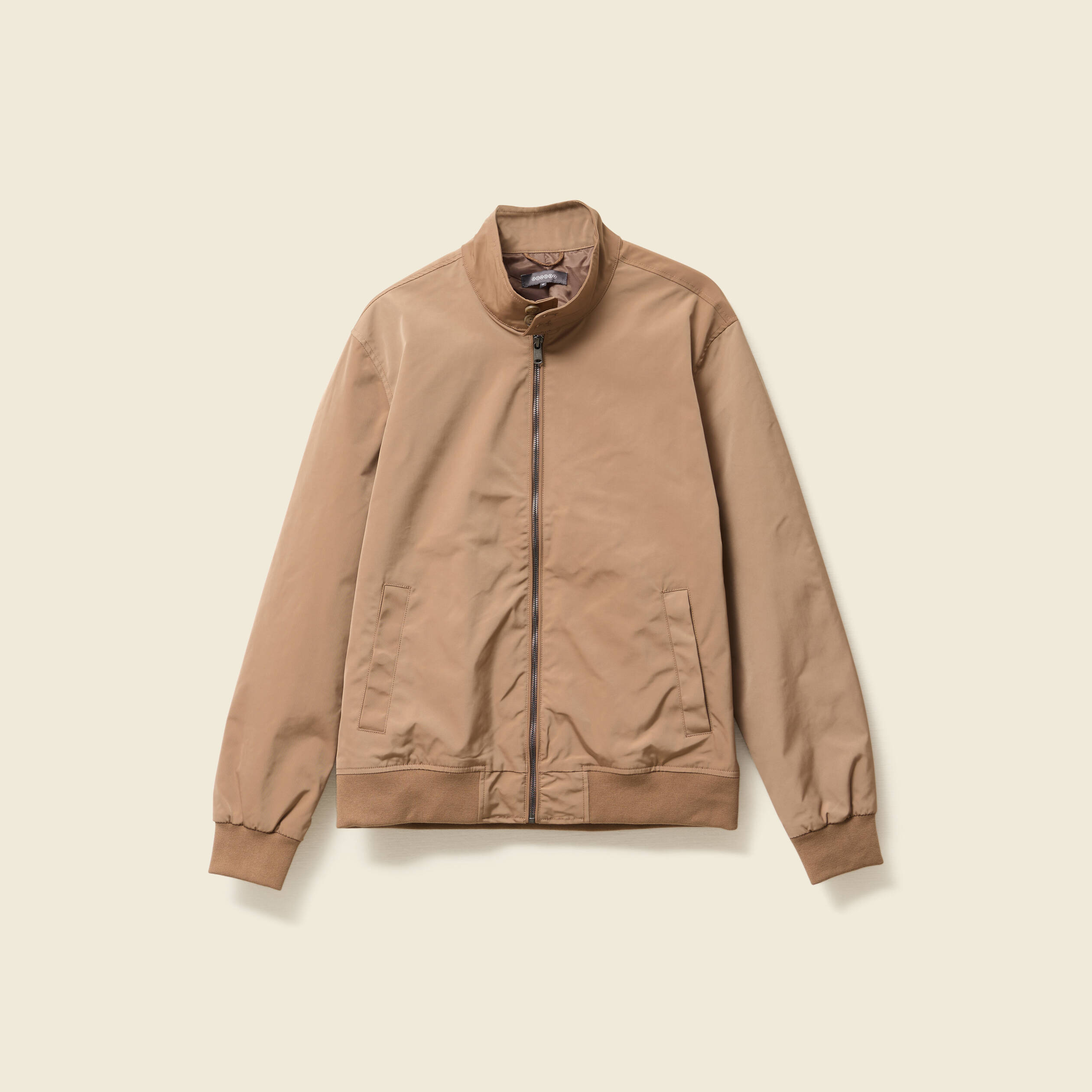 Blouson zipp&eacute; col montant taupe homme