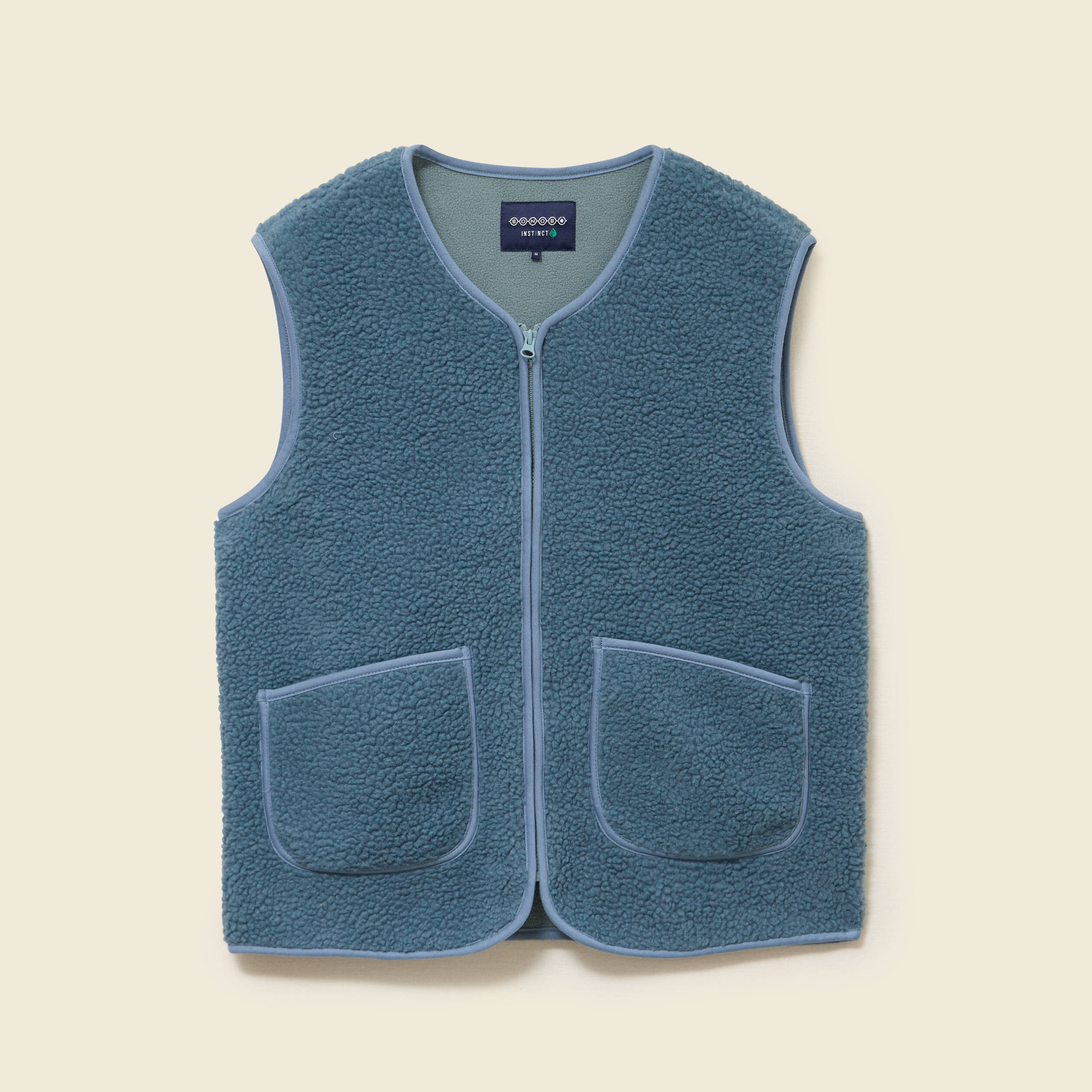 Sweat sans manches effet polaire bleu gris homme