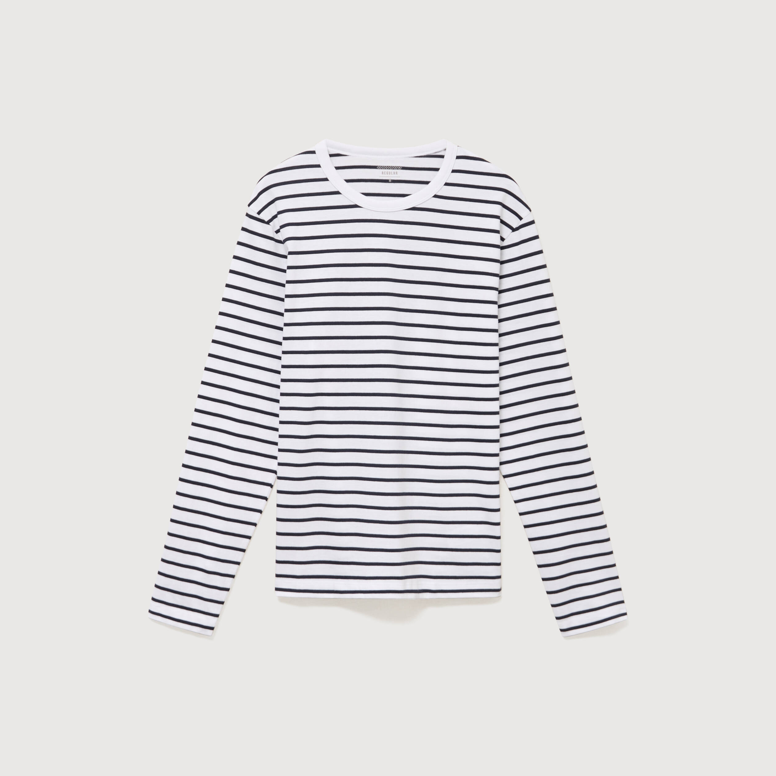 Marini&egrave;re manches longues col rond bleu marine homme