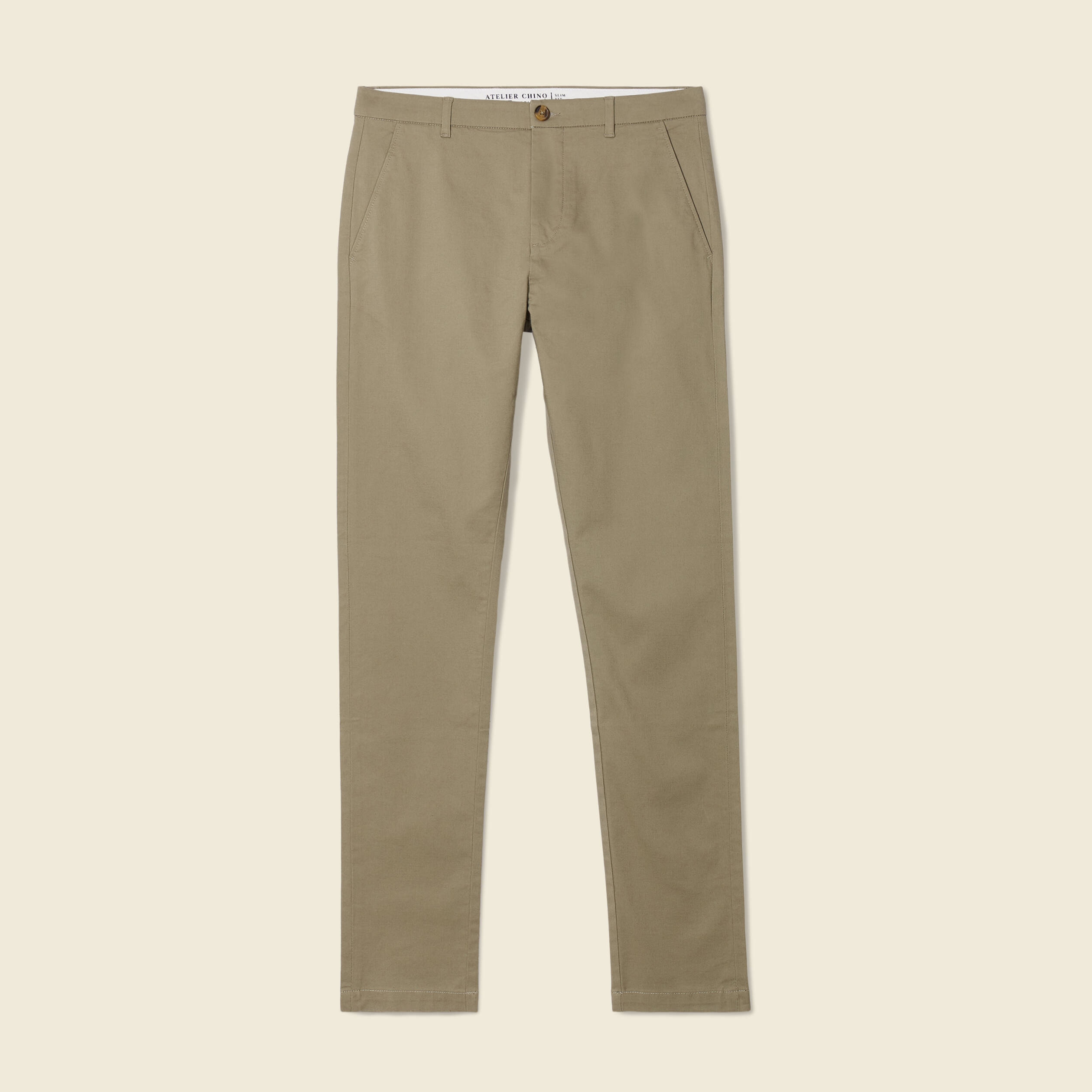 pantalon slim instinct chino vert kaki homme Pantalon slim Instinct chino vert kaki homme