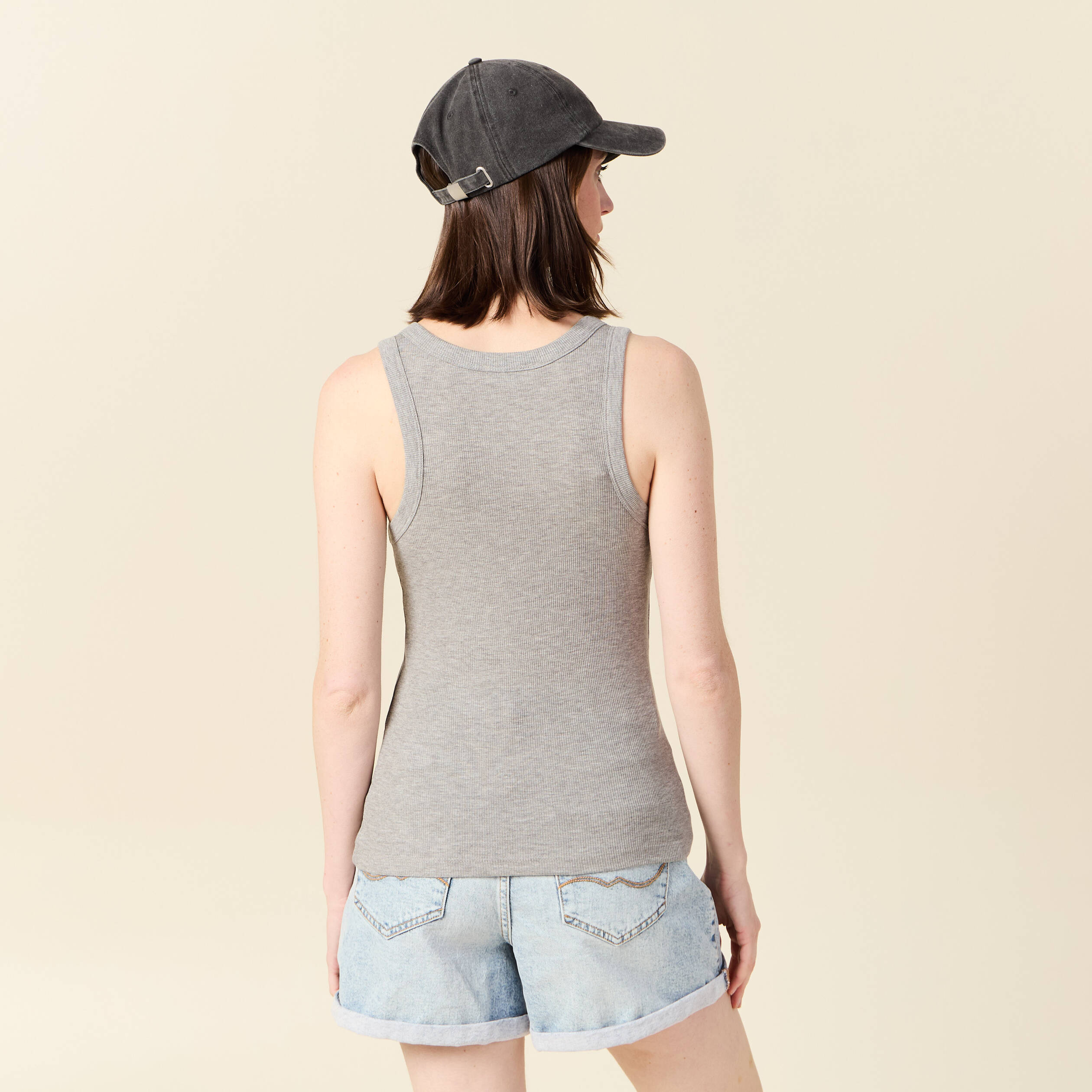 debardeur eco responsable gris femme Débardeur éco-responsable gris femme