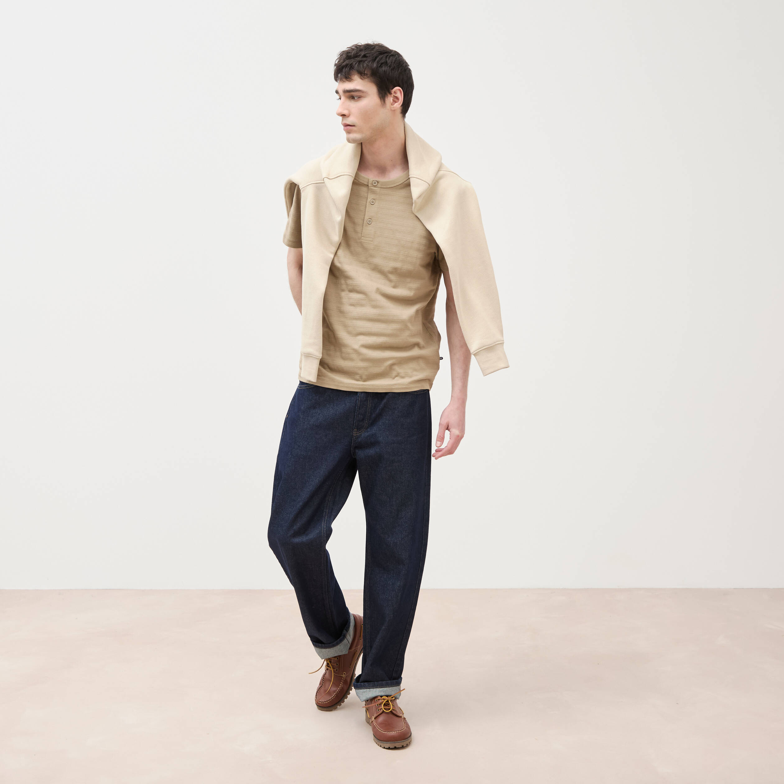 T-shirt en coton vert olive homme