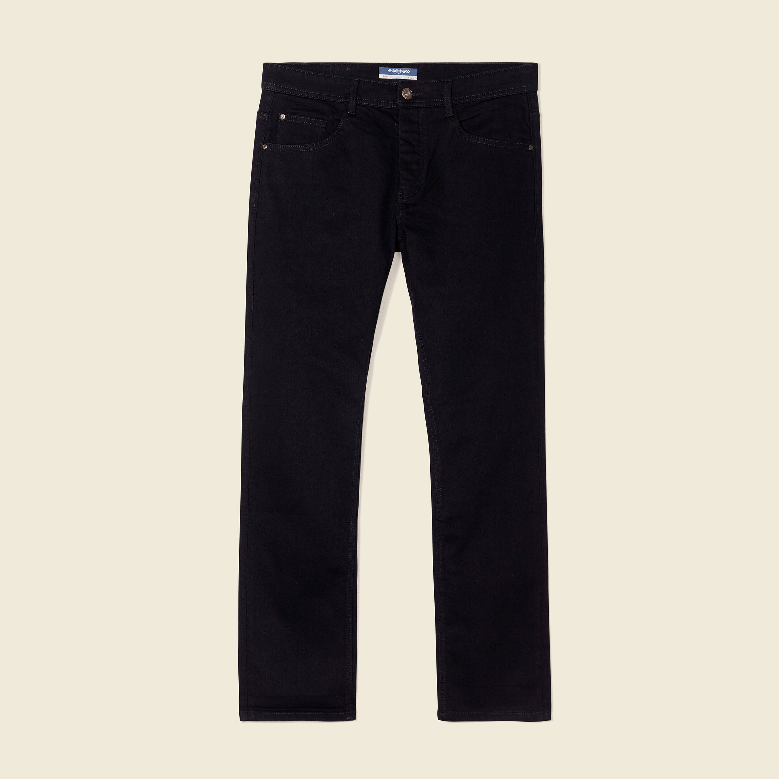 Jeans straight longueur 32 denim noir homme