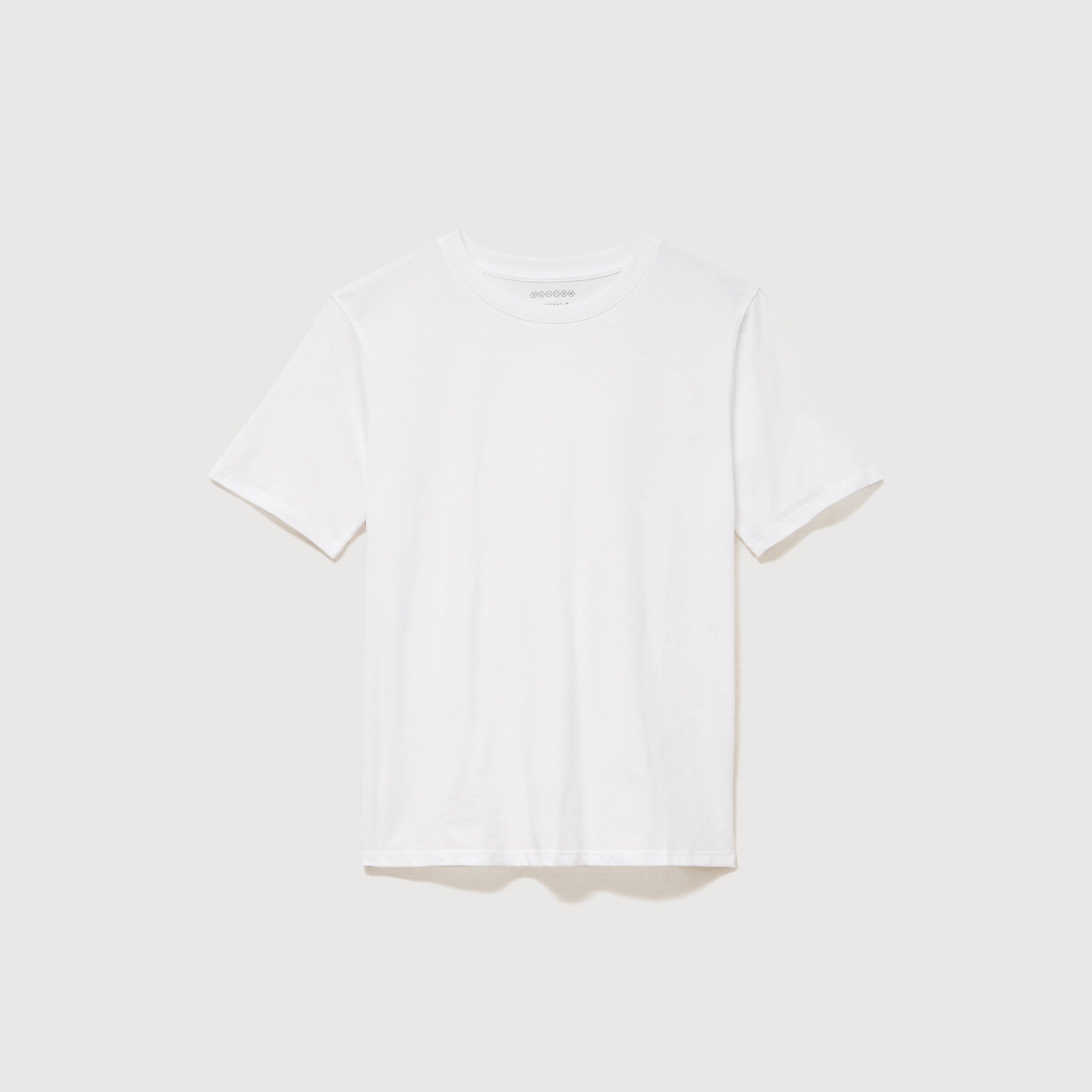 T-shirt droit col rond manches courtes blanc femme