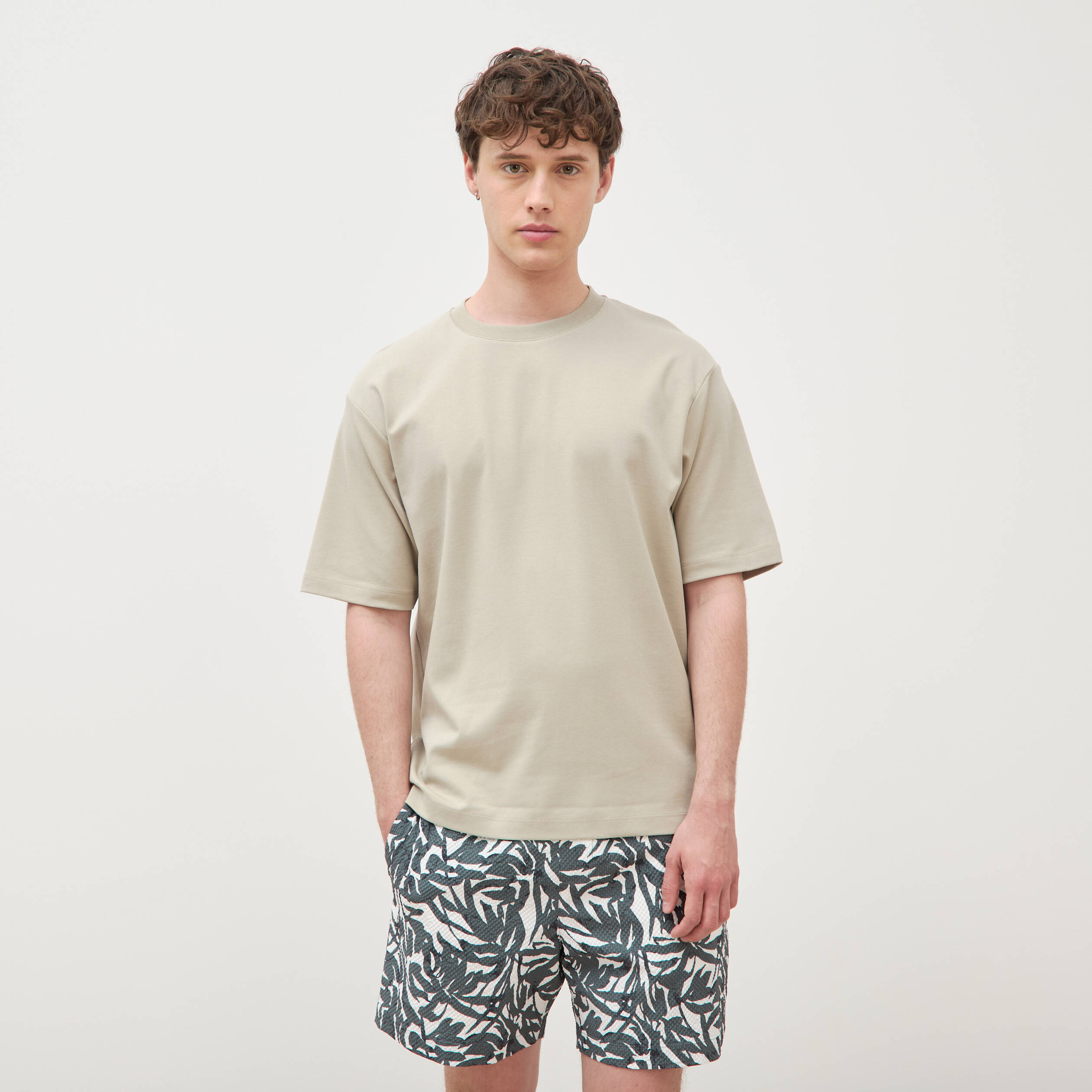 T-shirt manches courtes beige homme