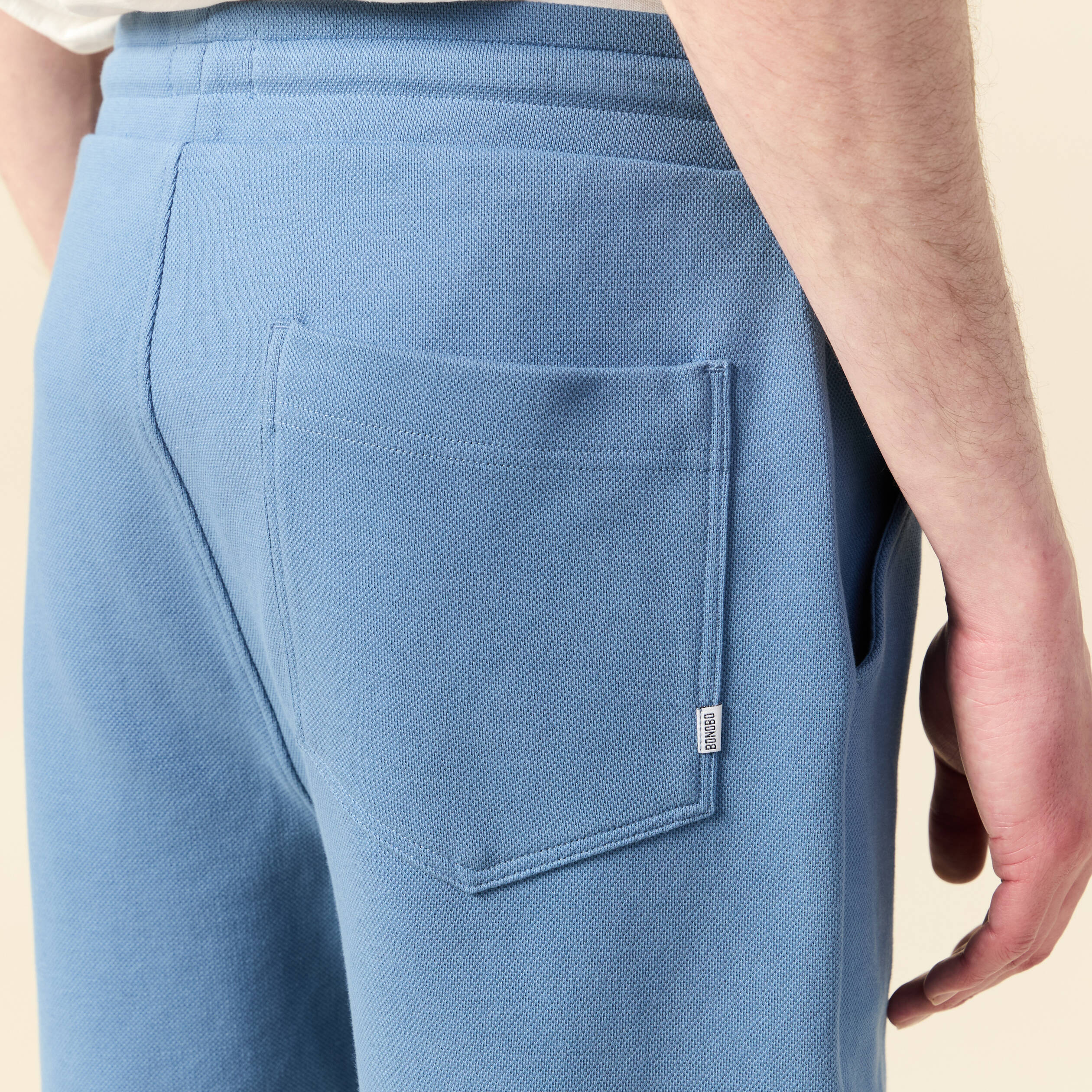 short eco responsable bleu gris homme Short éco-responsable bleu gris homme