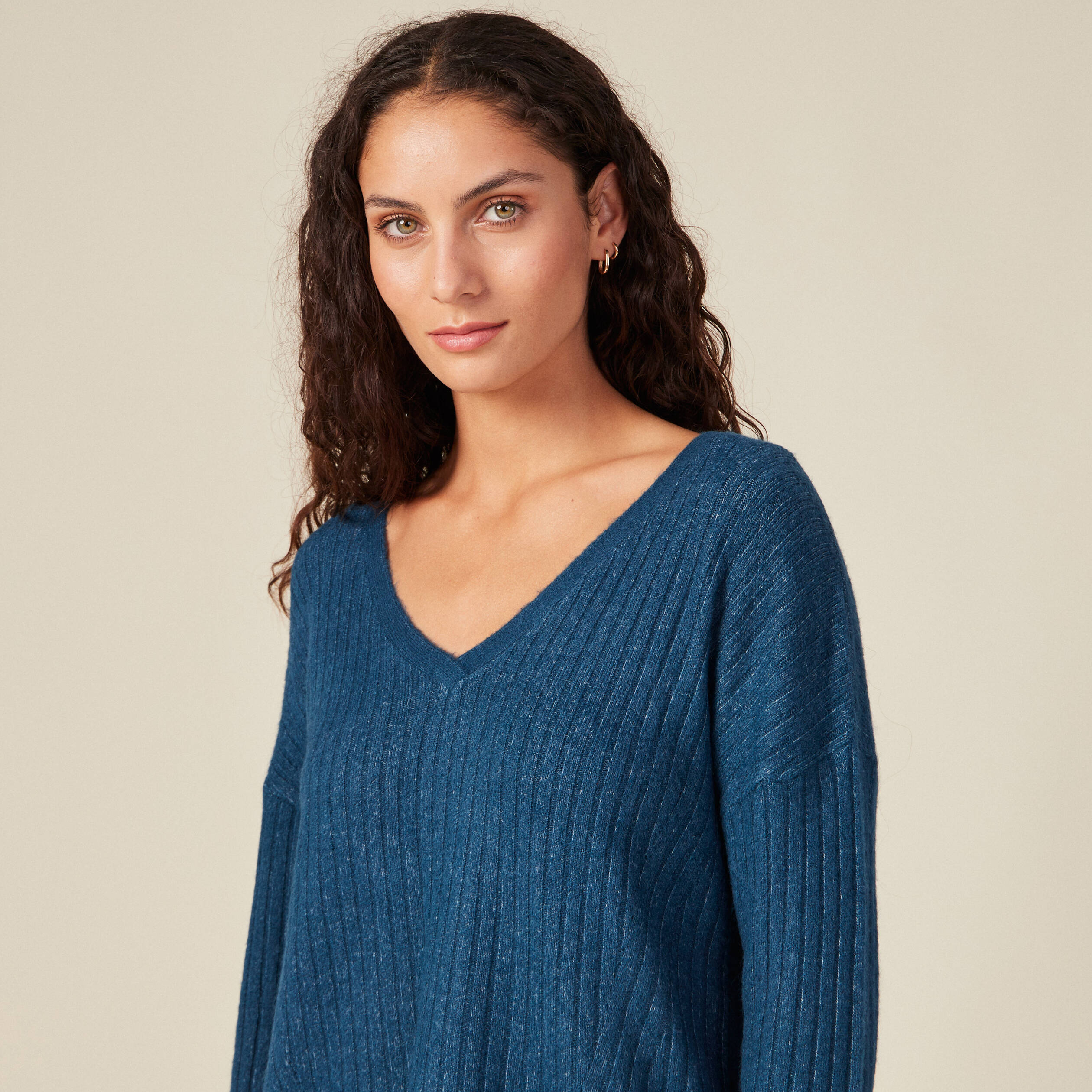 Pull bleu canard femme