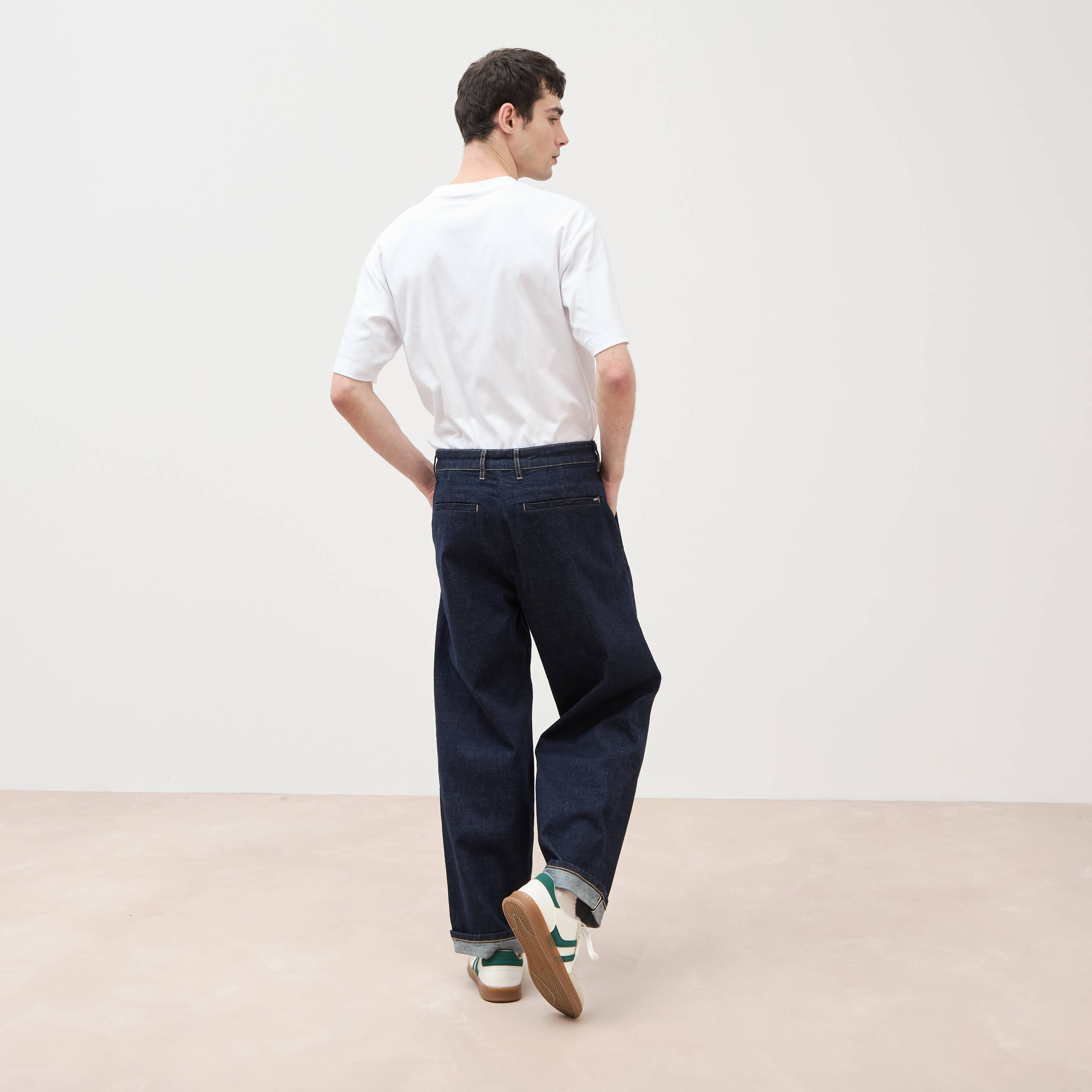 Jeans loose longueur 32 denim brut clean homme