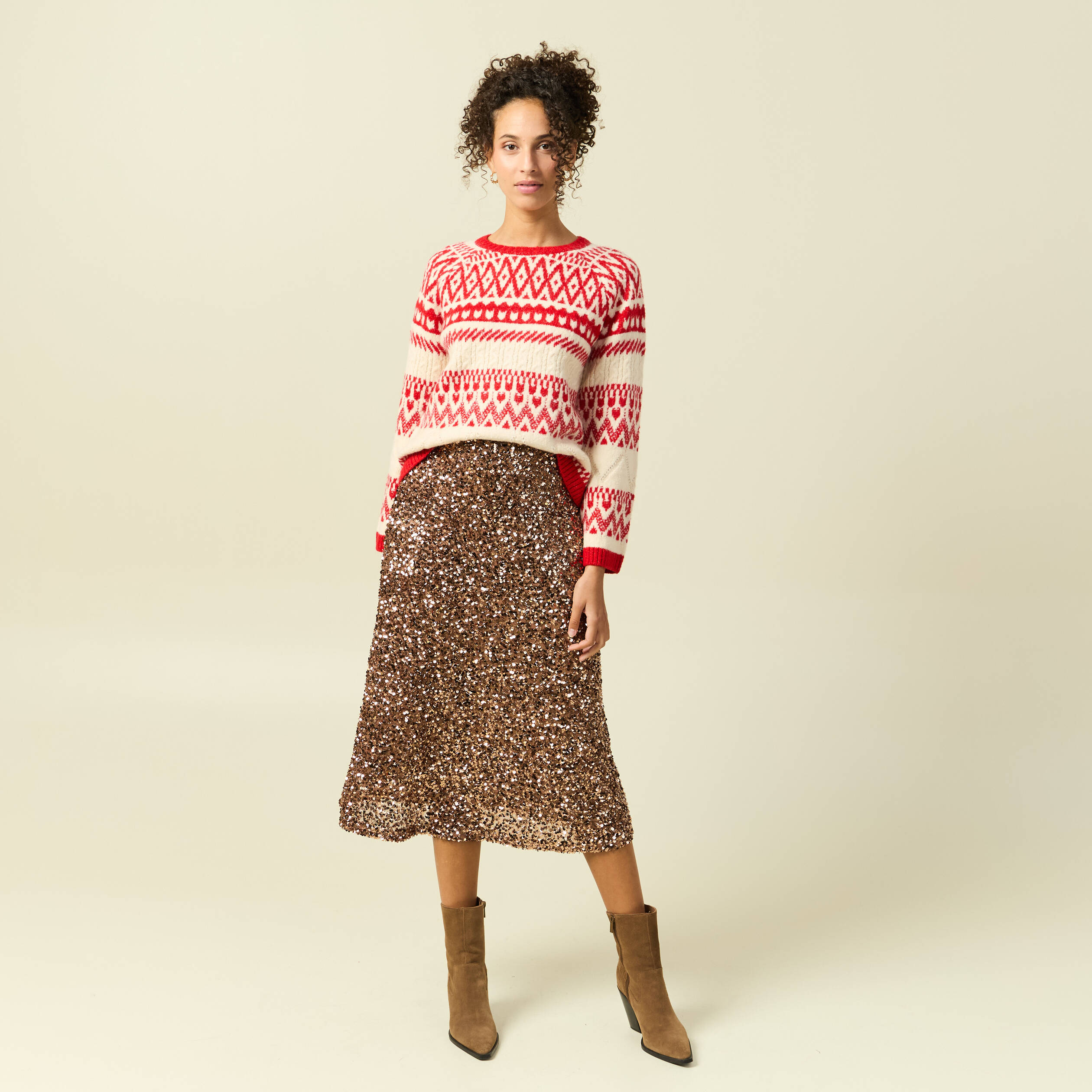Jupe de danse orientale à sequins rose - | JASRO - 18,90