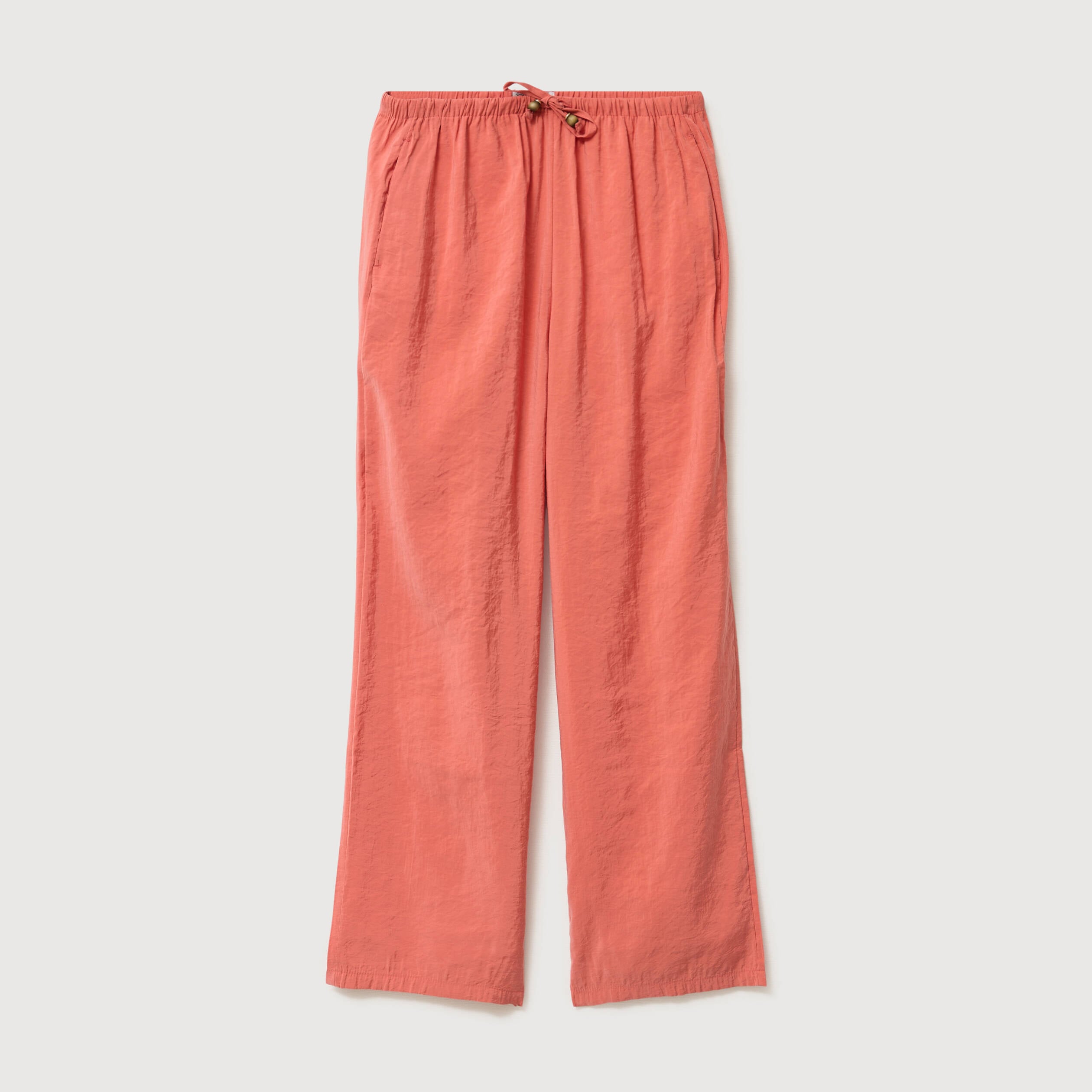 Pantalon large taille standard fluide rouge fonc&eacute; femme