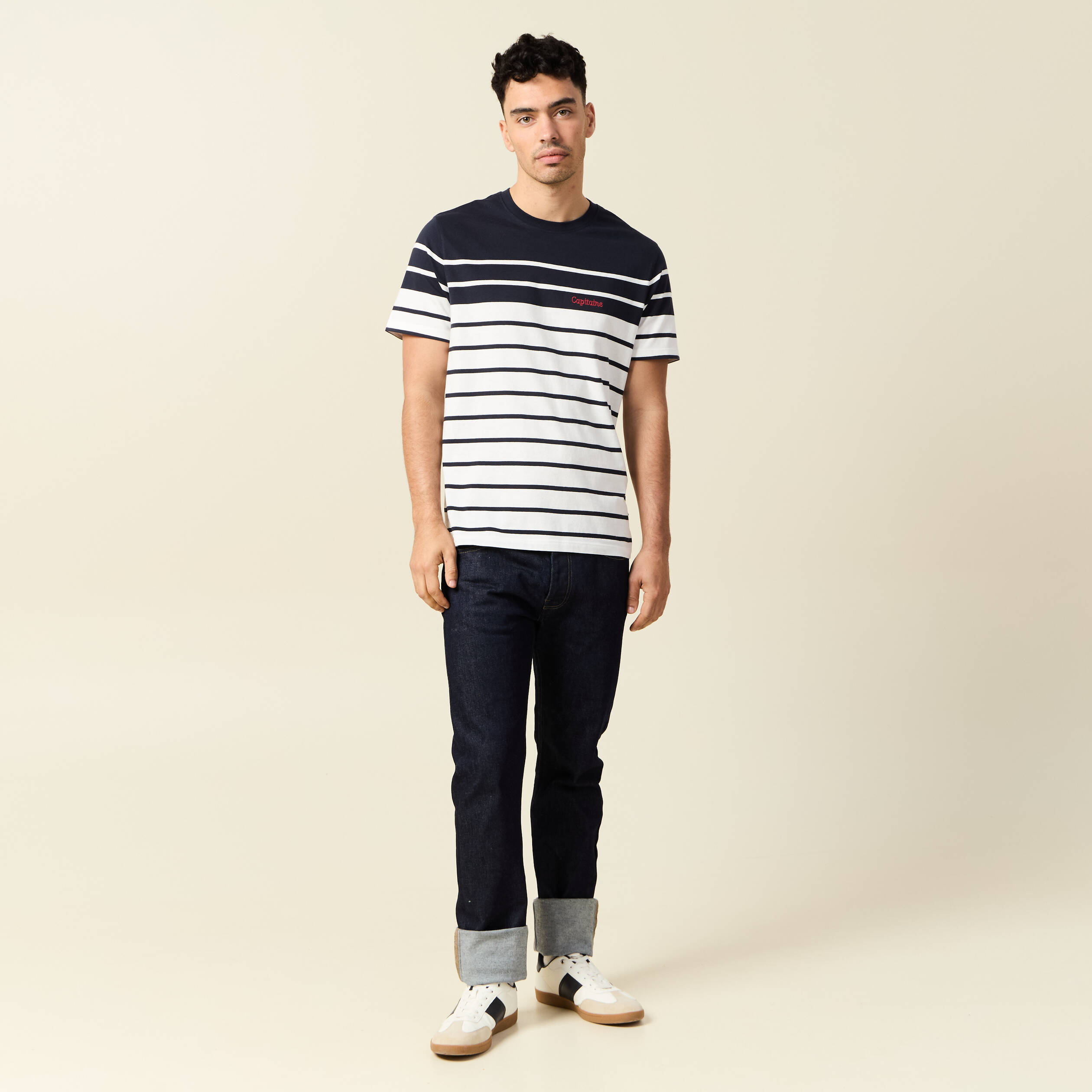 t shirt manches courtes ecru homme T-shirt manches courtes ecru homme