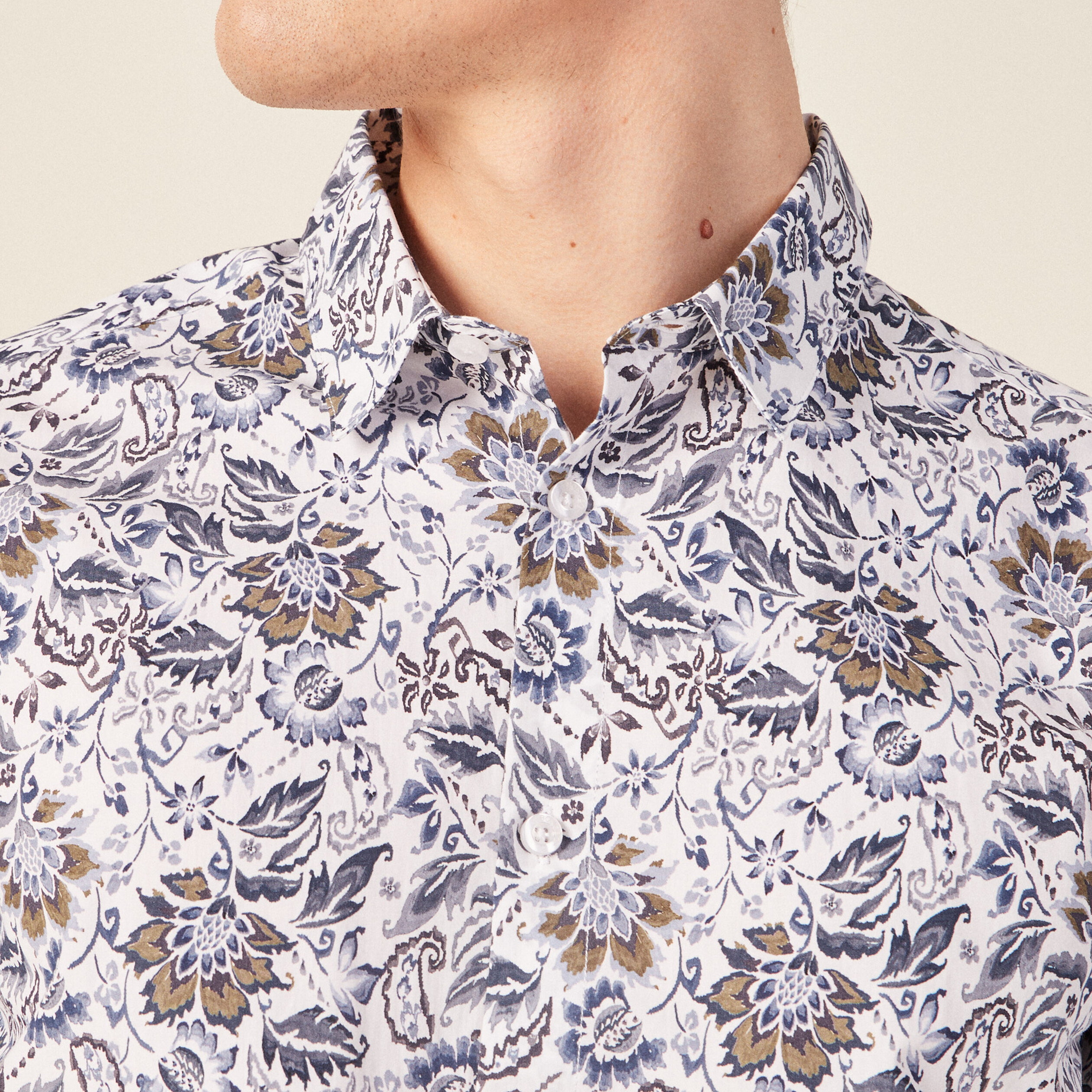 Chemise à manches longues blanc homme