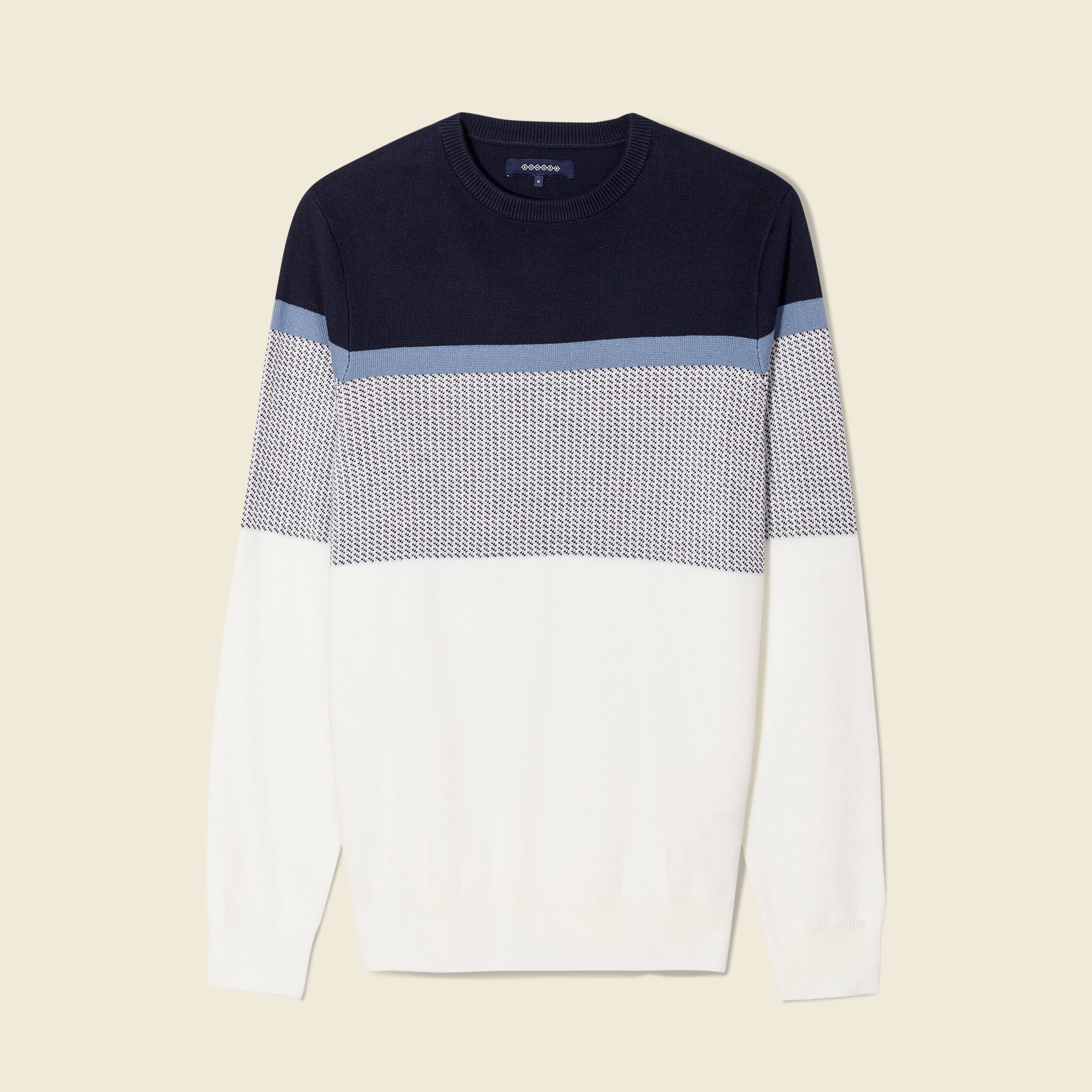 Pull manches longues ecru homme