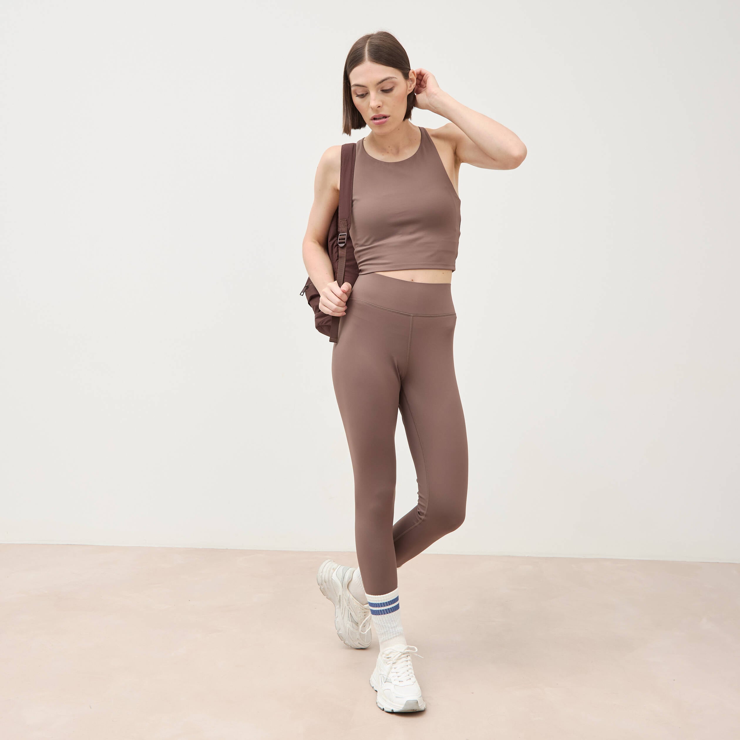 Leggings marron femme
