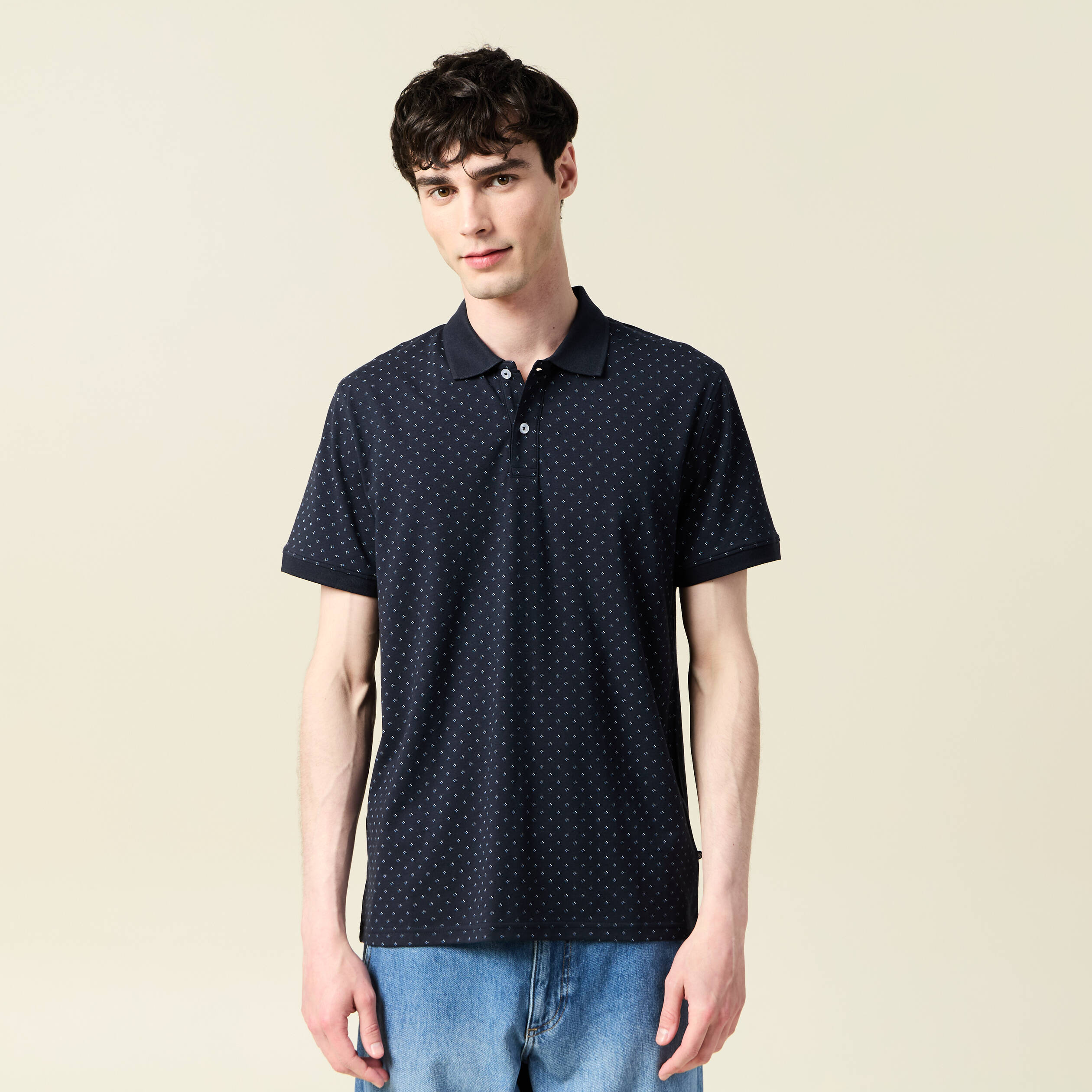 Polo éco-responsable bleu homme